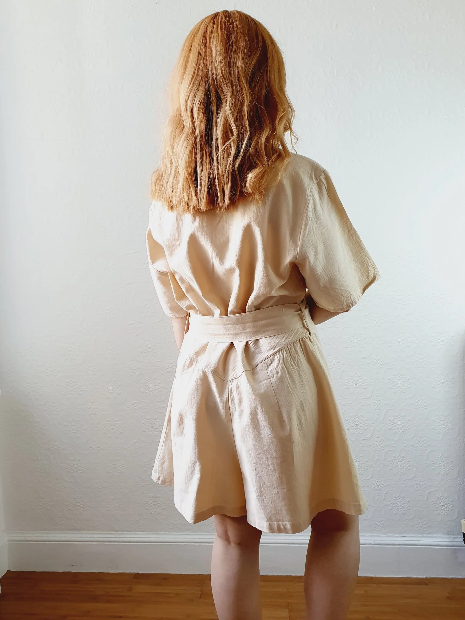 Preloved Cotton/Linen Blend Playsuit - M/L - Image 6