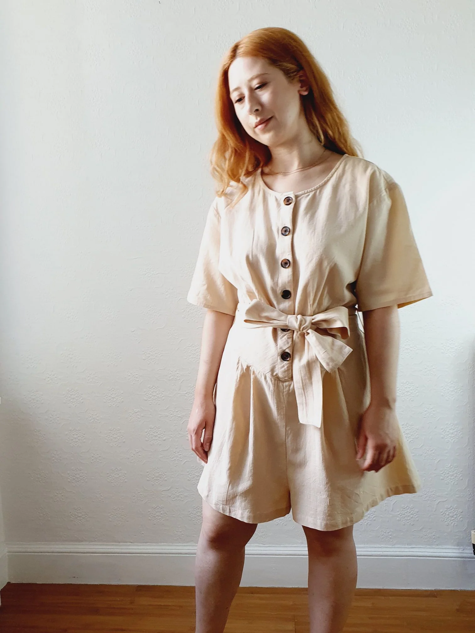 Preloved Cotton/Linen Blend Playsuit - M/L - Image 7
