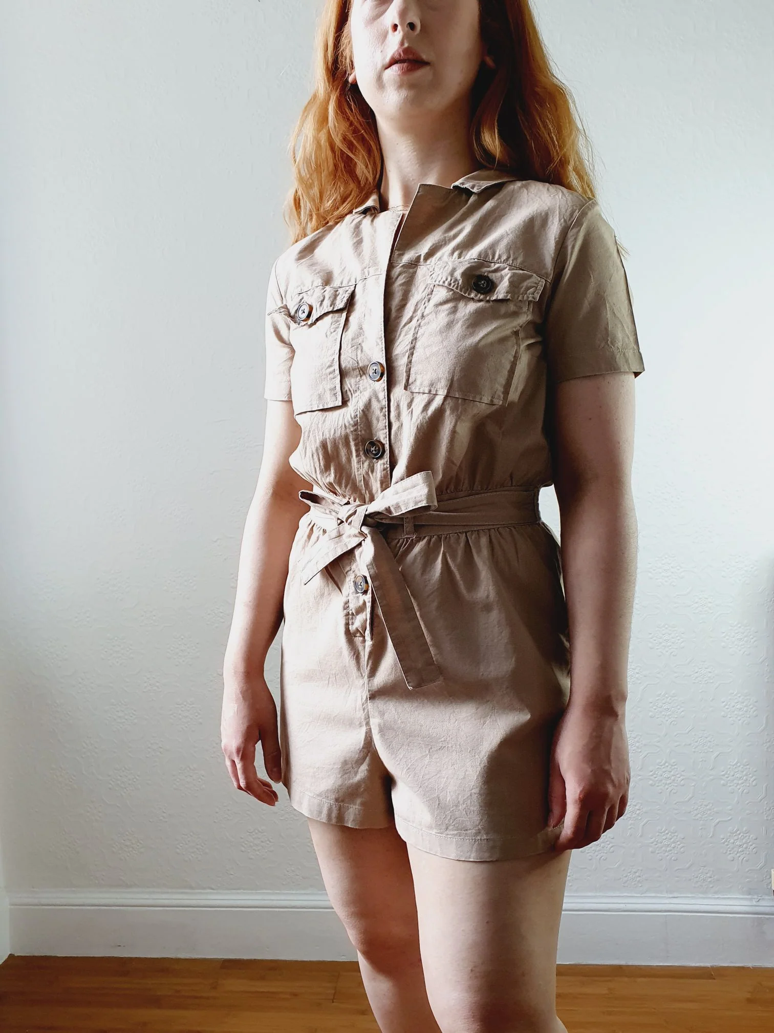 Preloved Cotton Safari Playsuit - S - Image 3