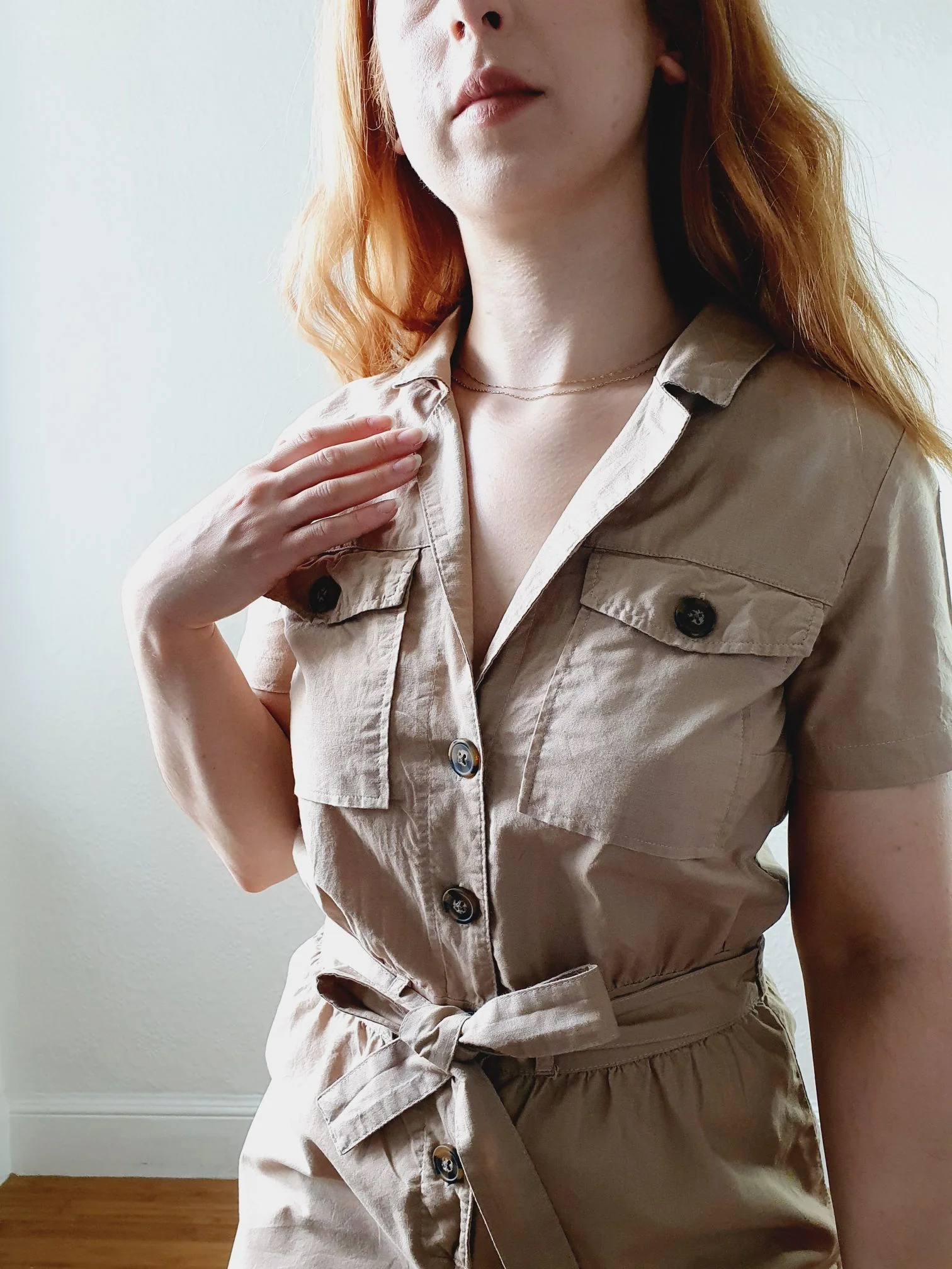 Preloved Cotton Safari Playsuit - S - Image 5