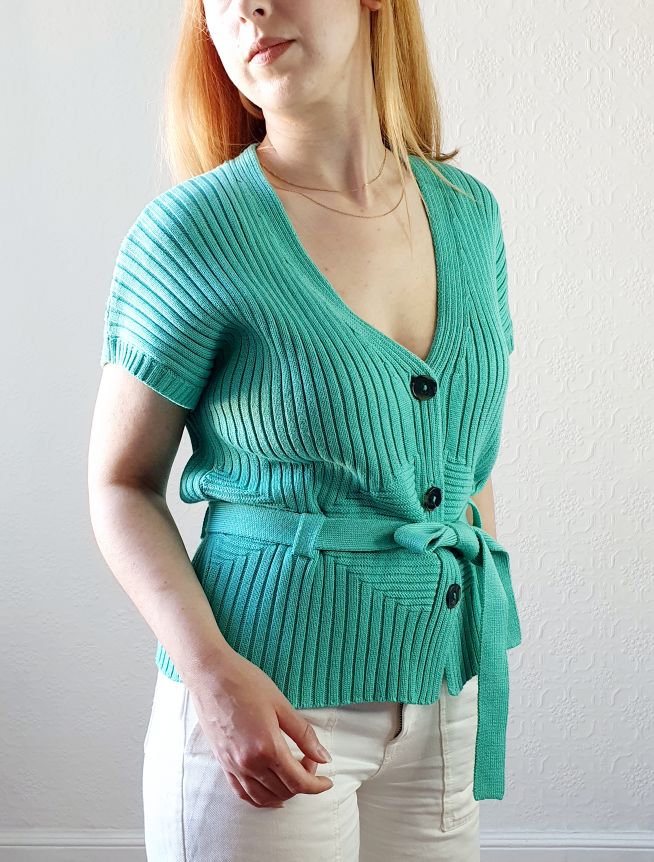 Preloved Green Belted Knit - M/L - Image 2