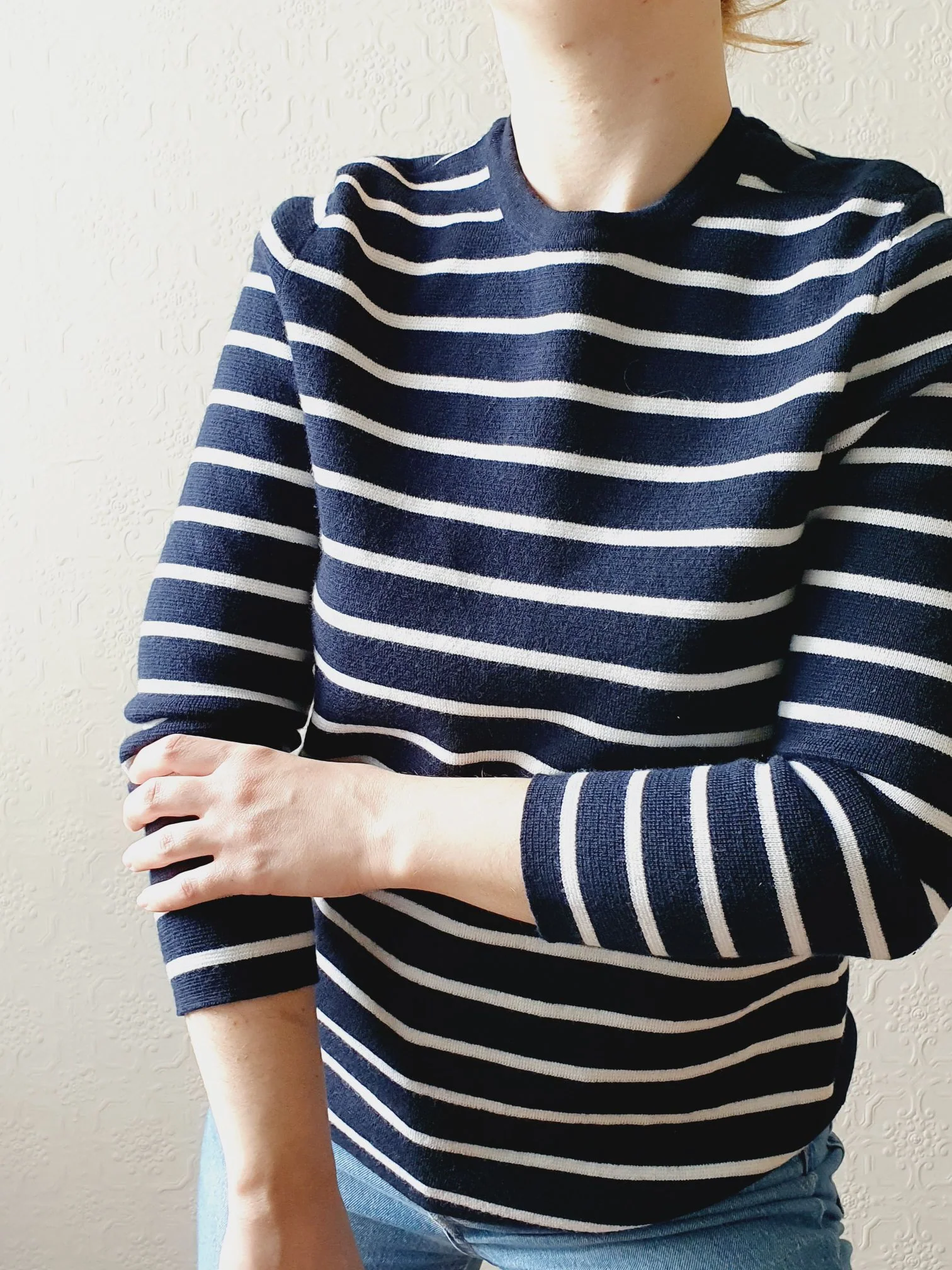 Preloved Jaeger Breton Stripe Jumper - XS/S - Image 2