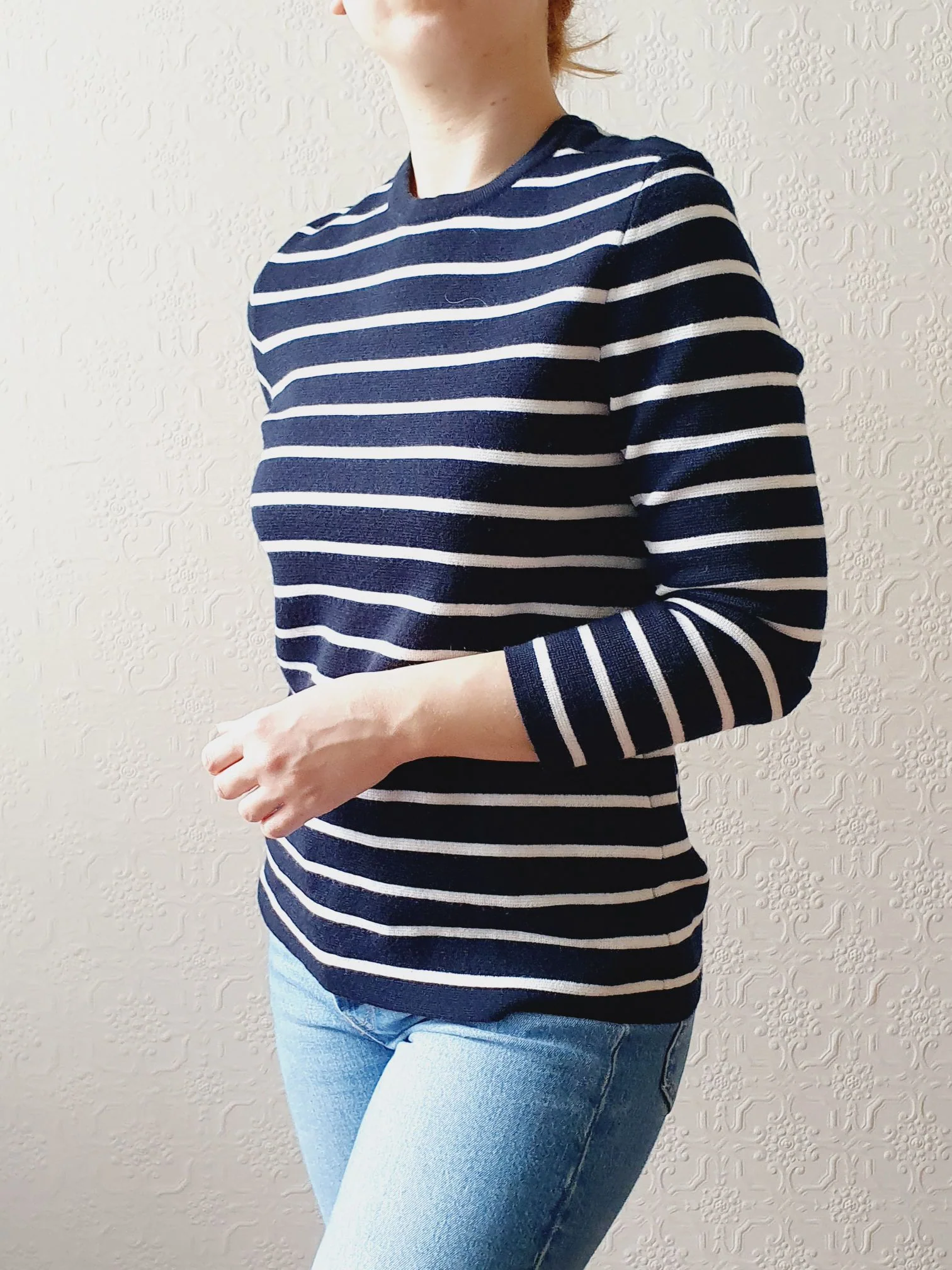 Preloved Jaeger Breton Stripe Jumper - XS/S - Image 3