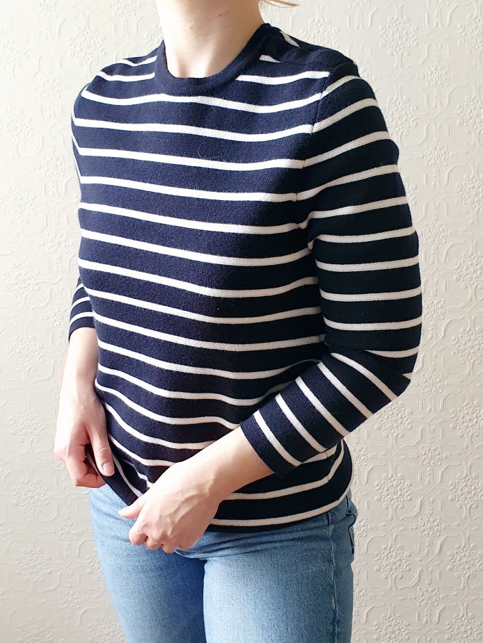 Preloved Jaeger Breton Stripe Jumper - XS/S - Image 4