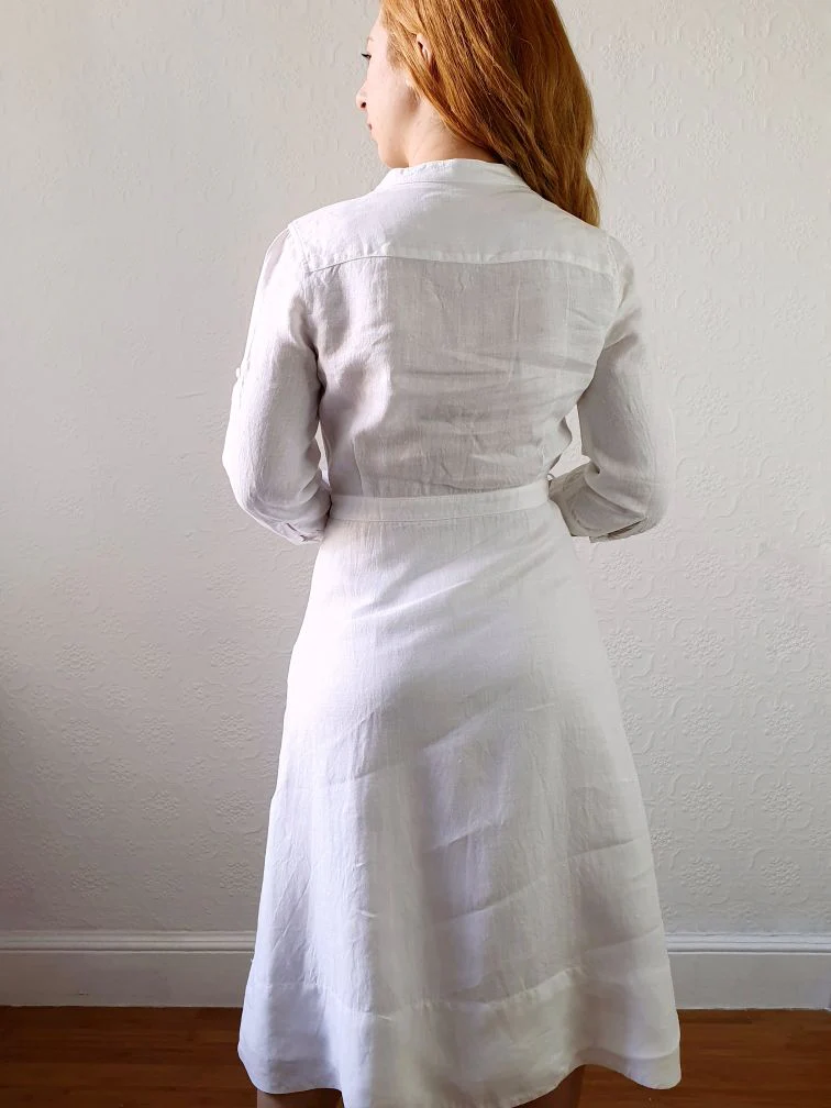 Preloved White Linen Dress - XS/S - Image 3