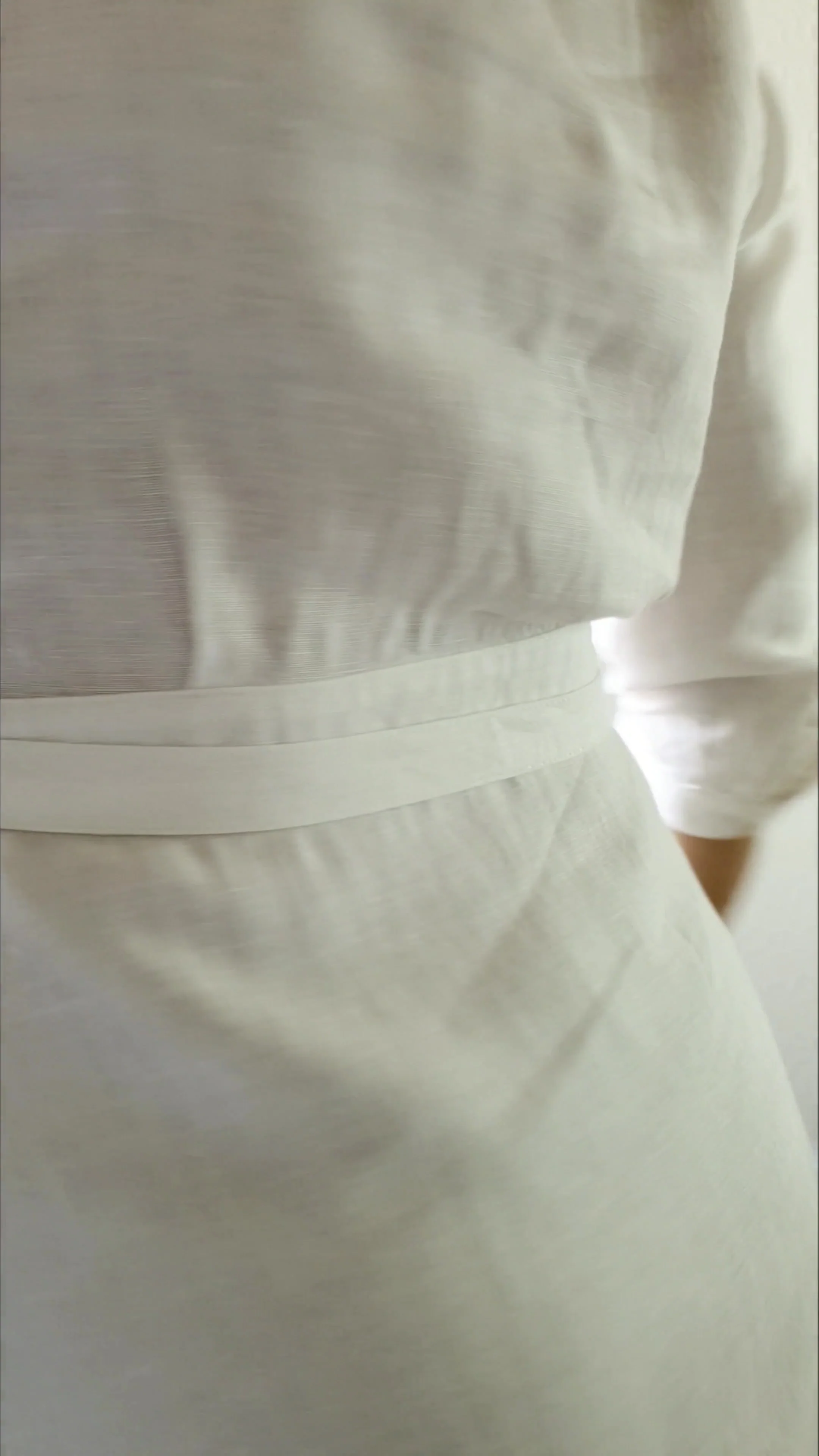 Preloved White Linen Dress - XS/S - Image 5