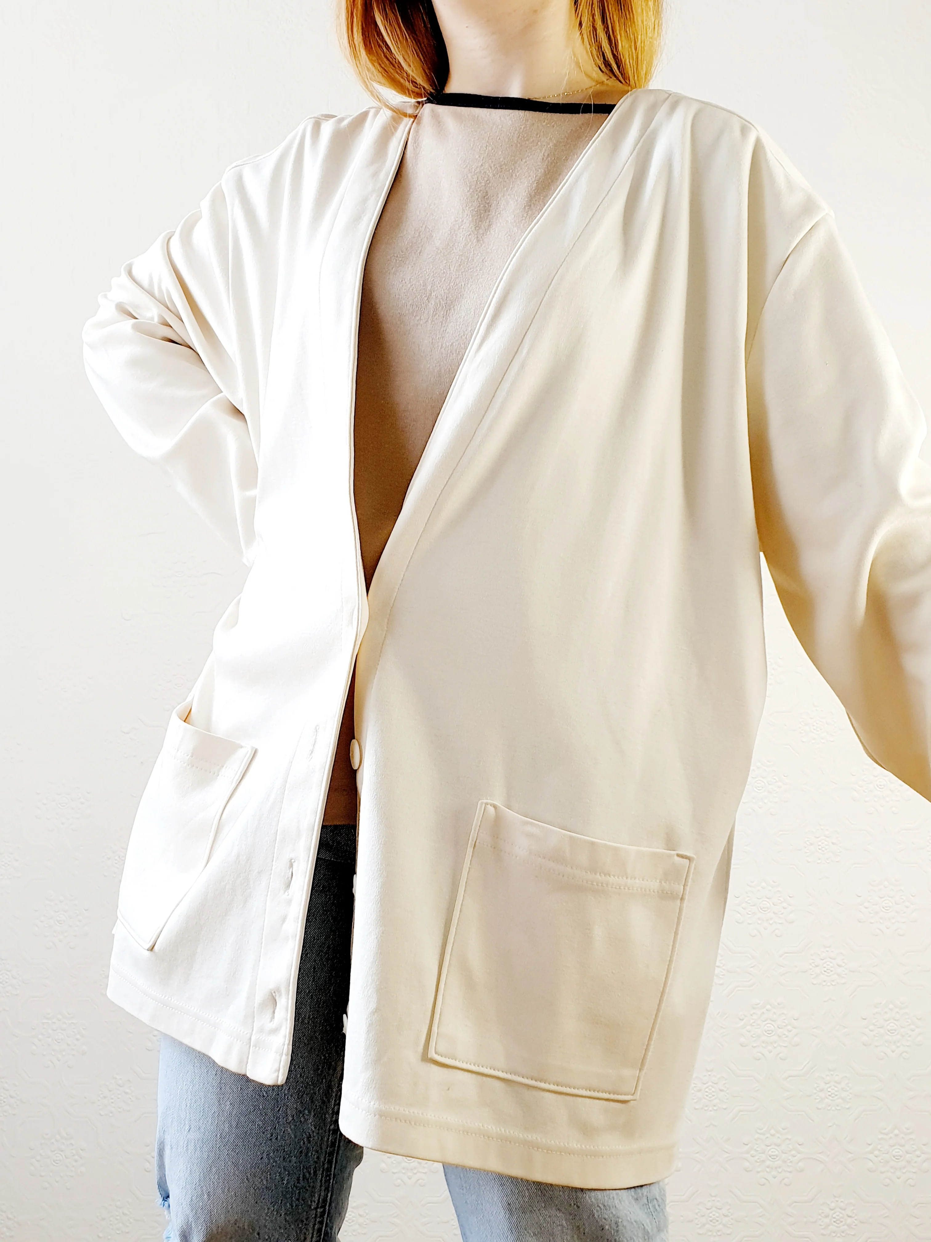 Pure Cotton Cream Jersey Cardigan - XXL - Image 2