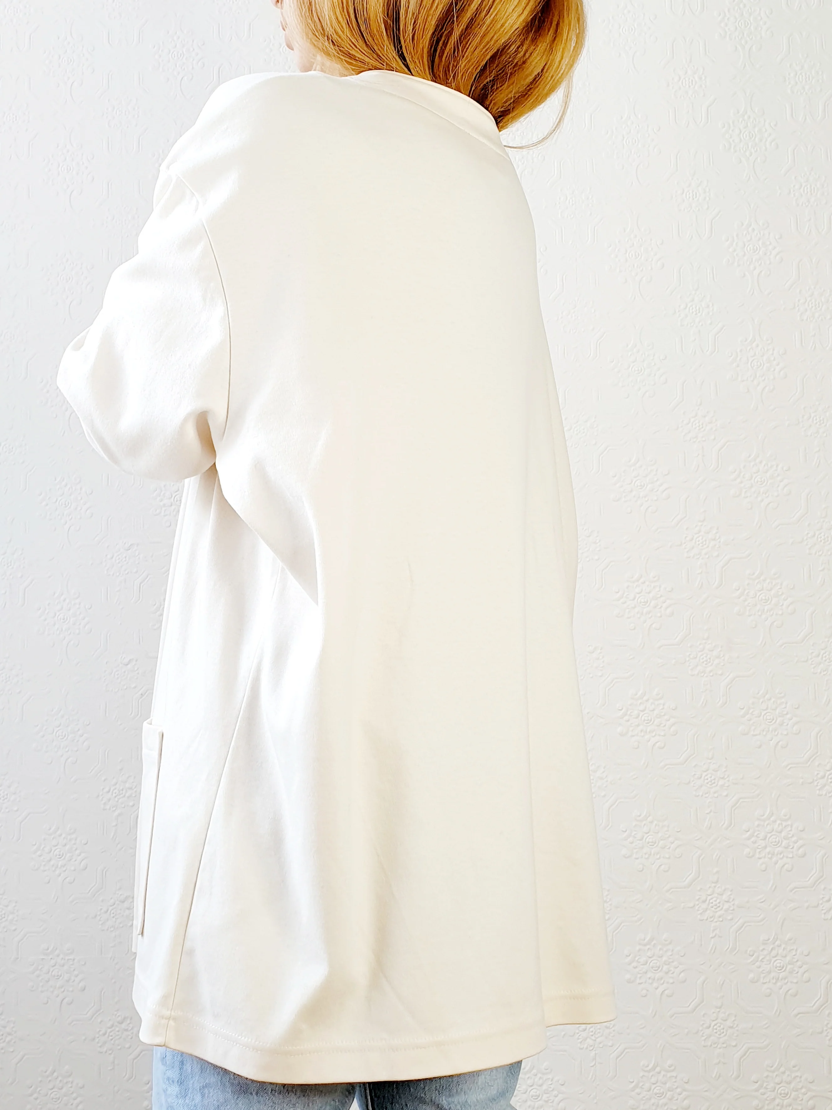 Pure Cotton Cream Jersey Cardigan - XXL - Image 6