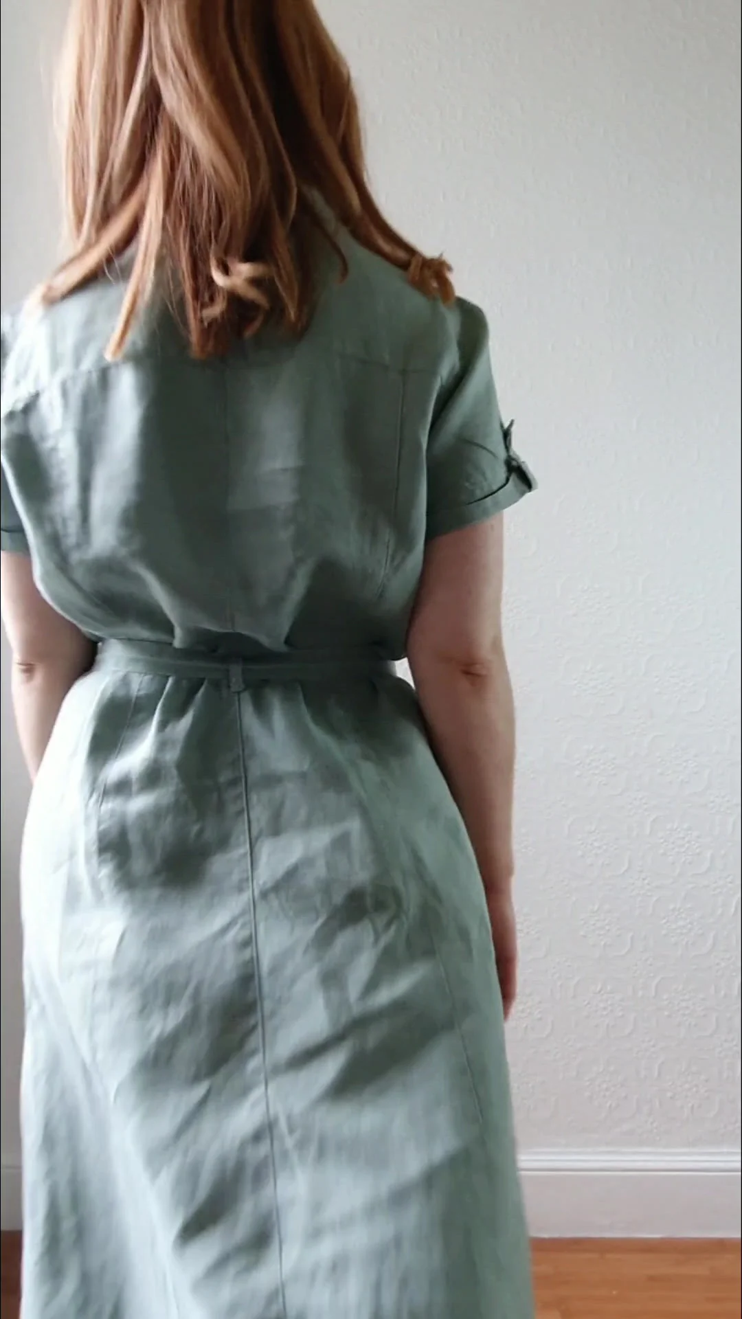 Pure Linen Shirt Dress - L - Image 10