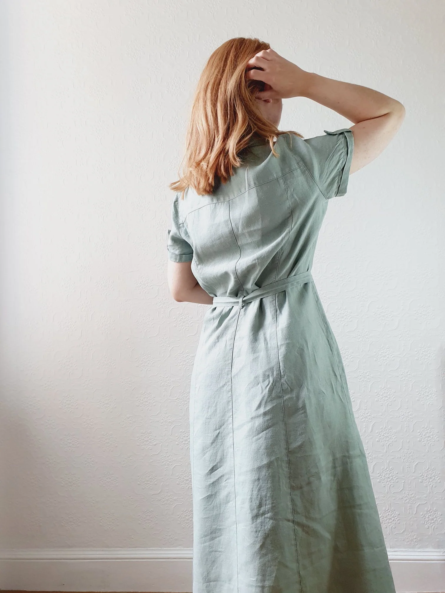 Pure Linen Shirt Dress - L - Image 6