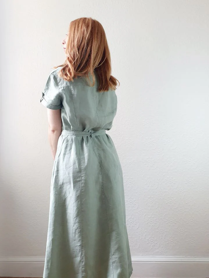 Pure Linen Shirt Dress - L - Image 8