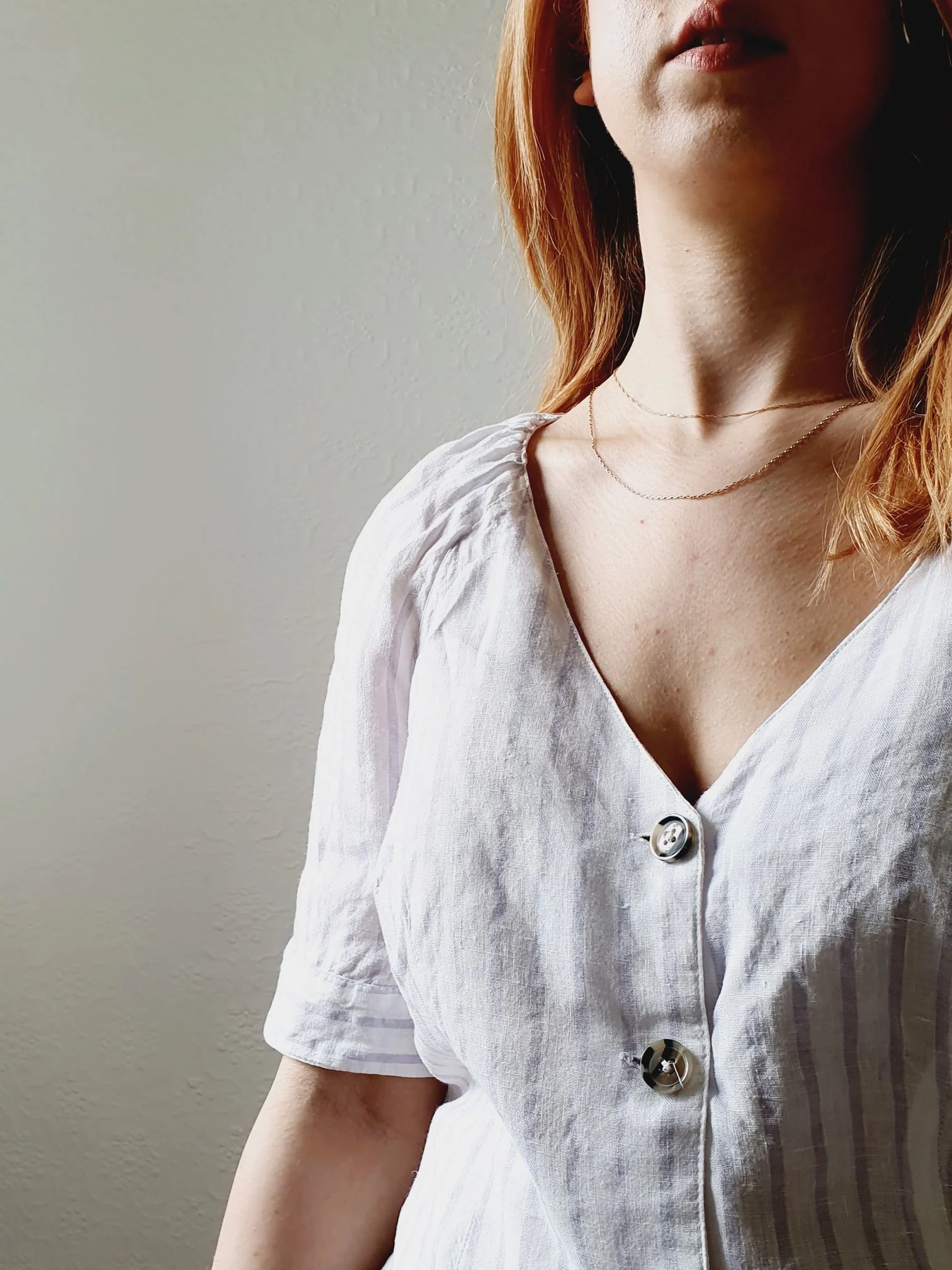 Pure Linen Striped Blouse - S/M - Image 4