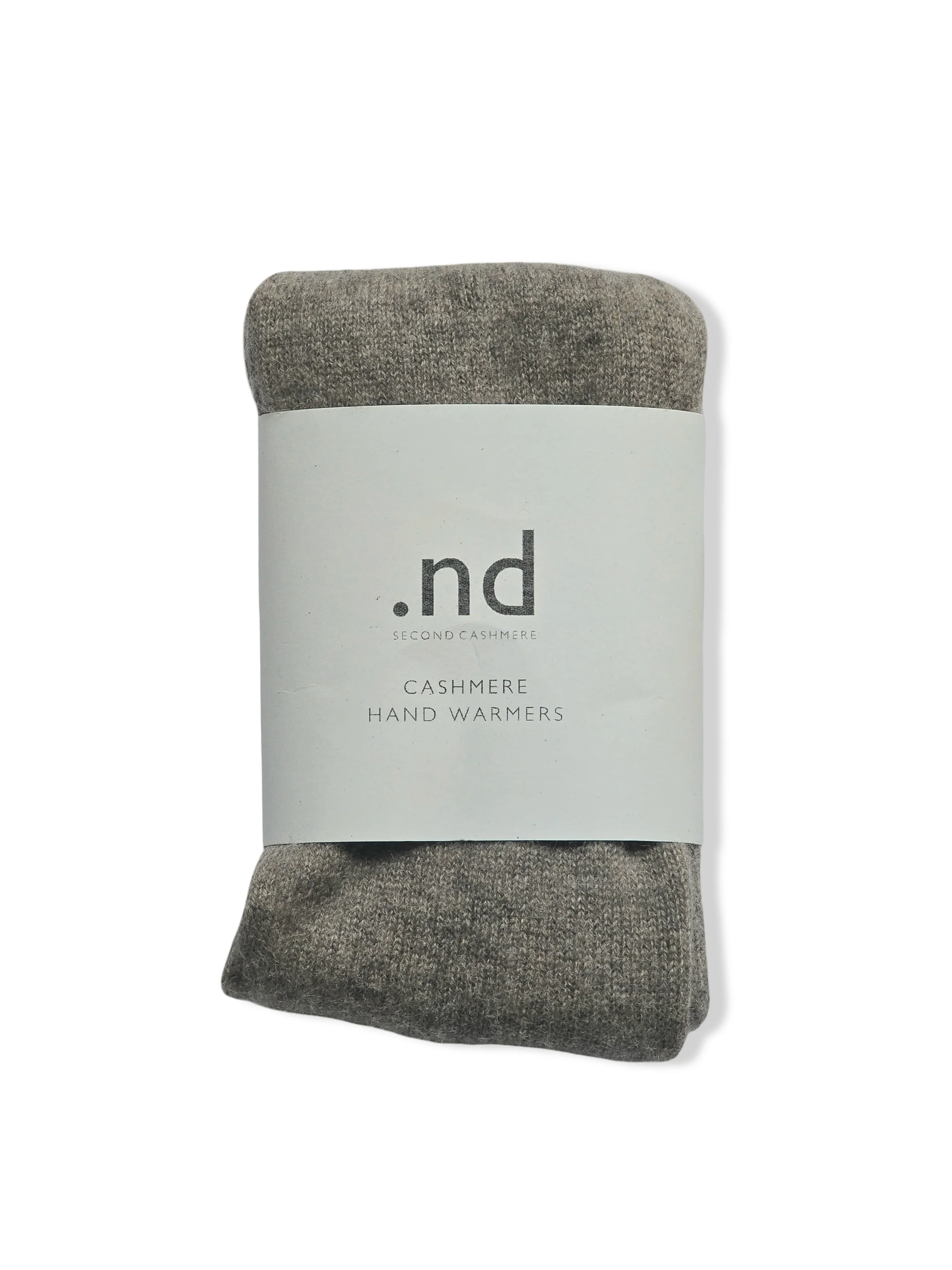 Reworked Cashmere Fingerless Gloves - Dark Beige - Image 3