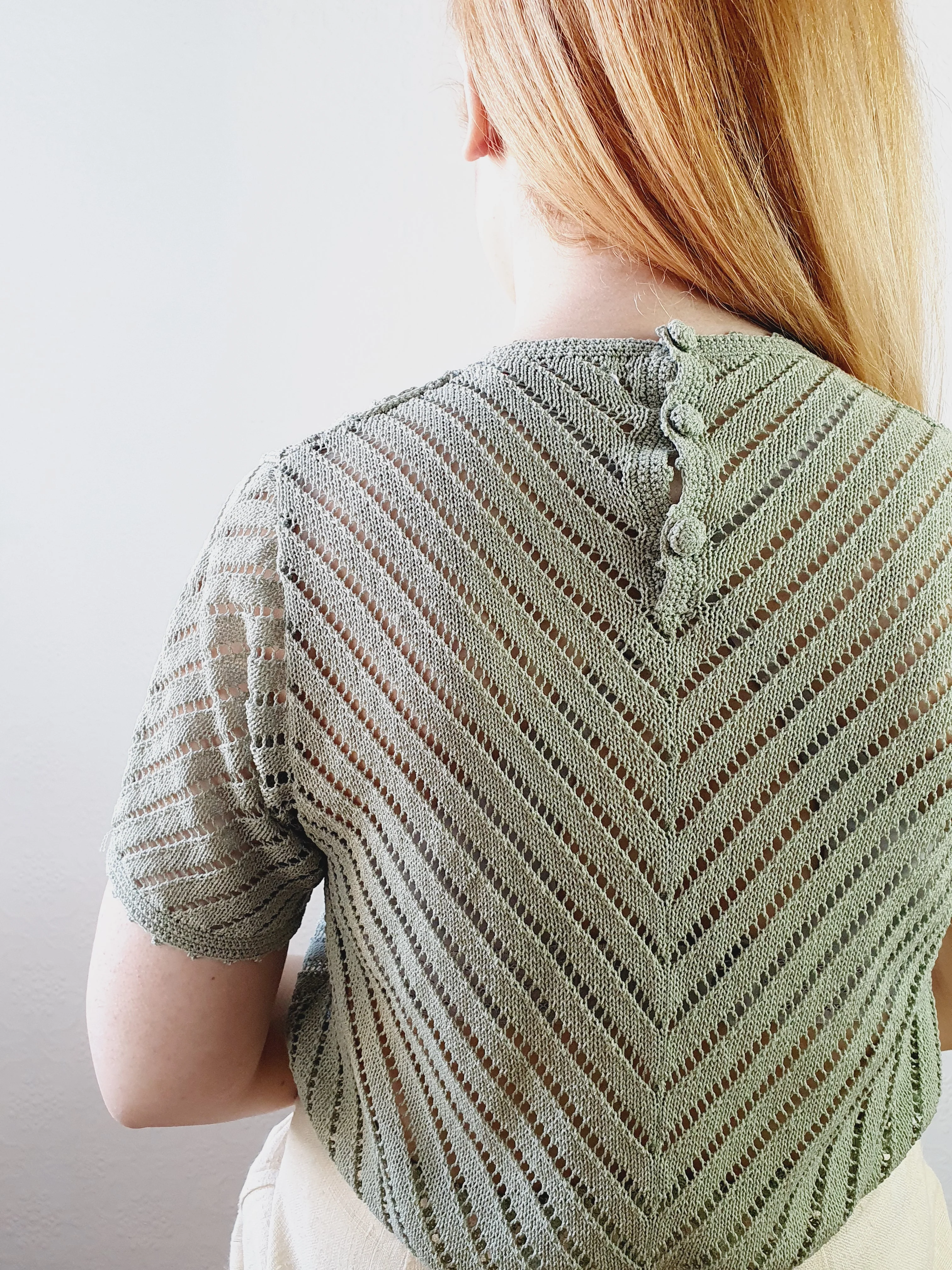 Sage Green Crochet Knit Top - S - Image 5