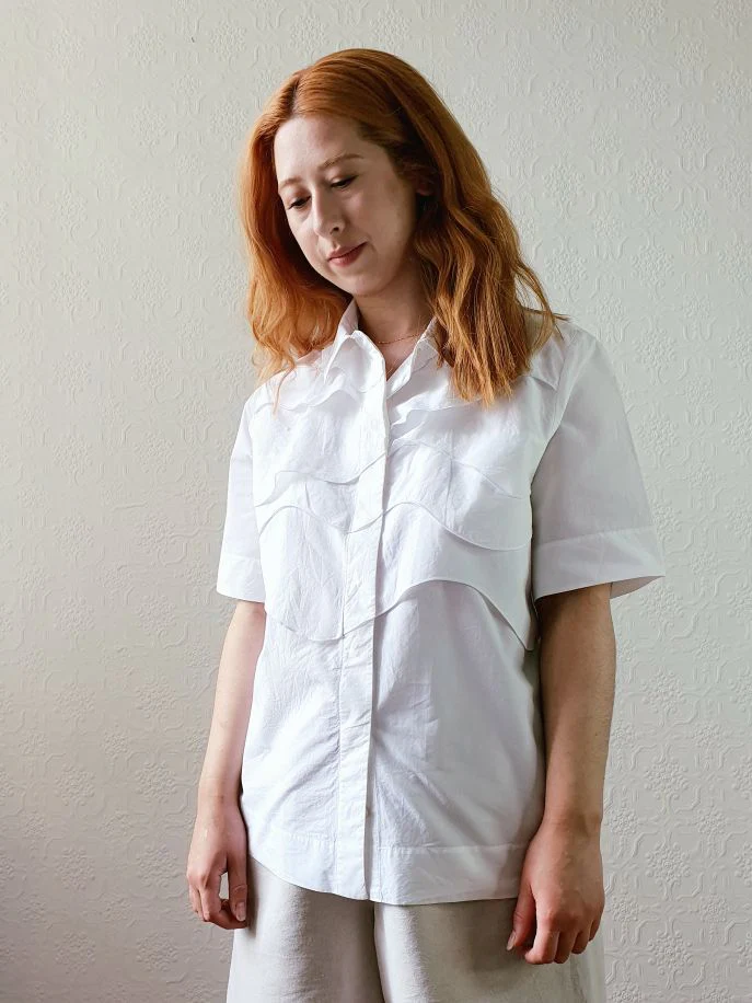 Scalloped Detail Cotton Blouse - M/L