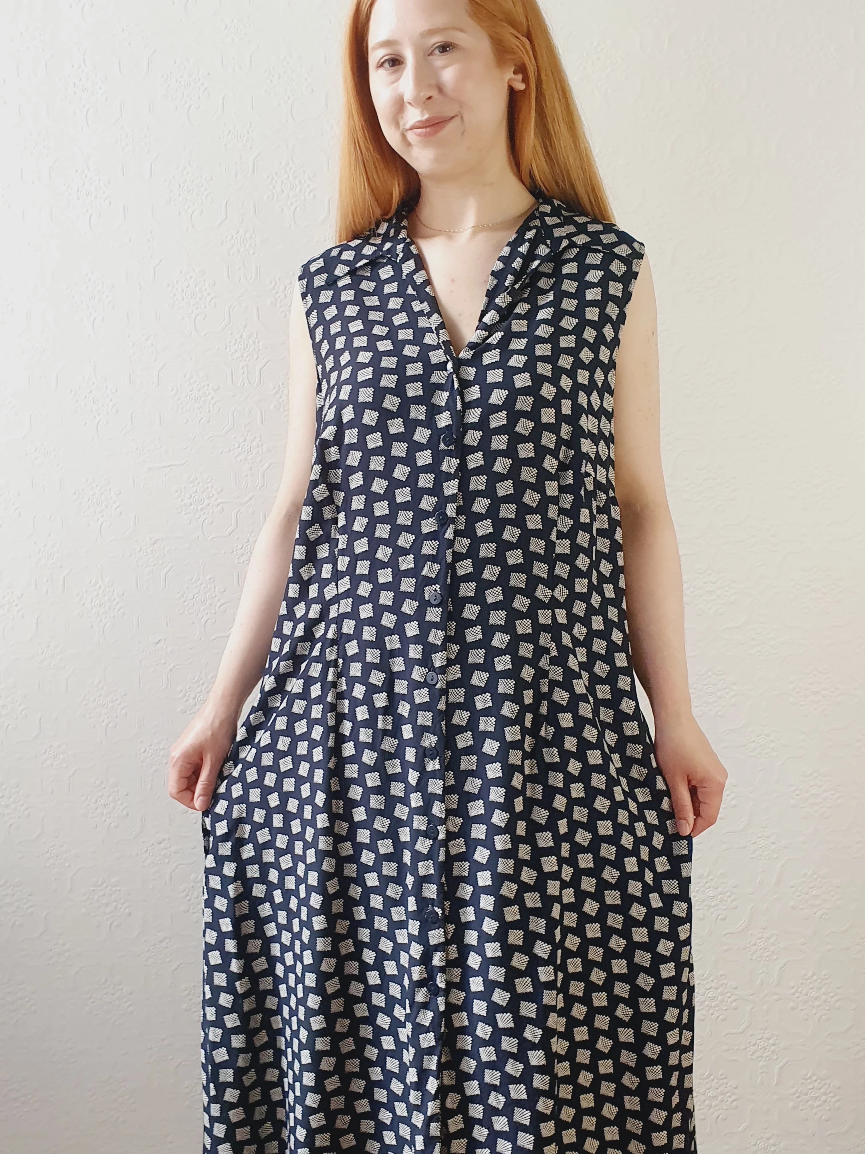 Sleeveless Navy St Michael Dress - M/L/XL - Image 2