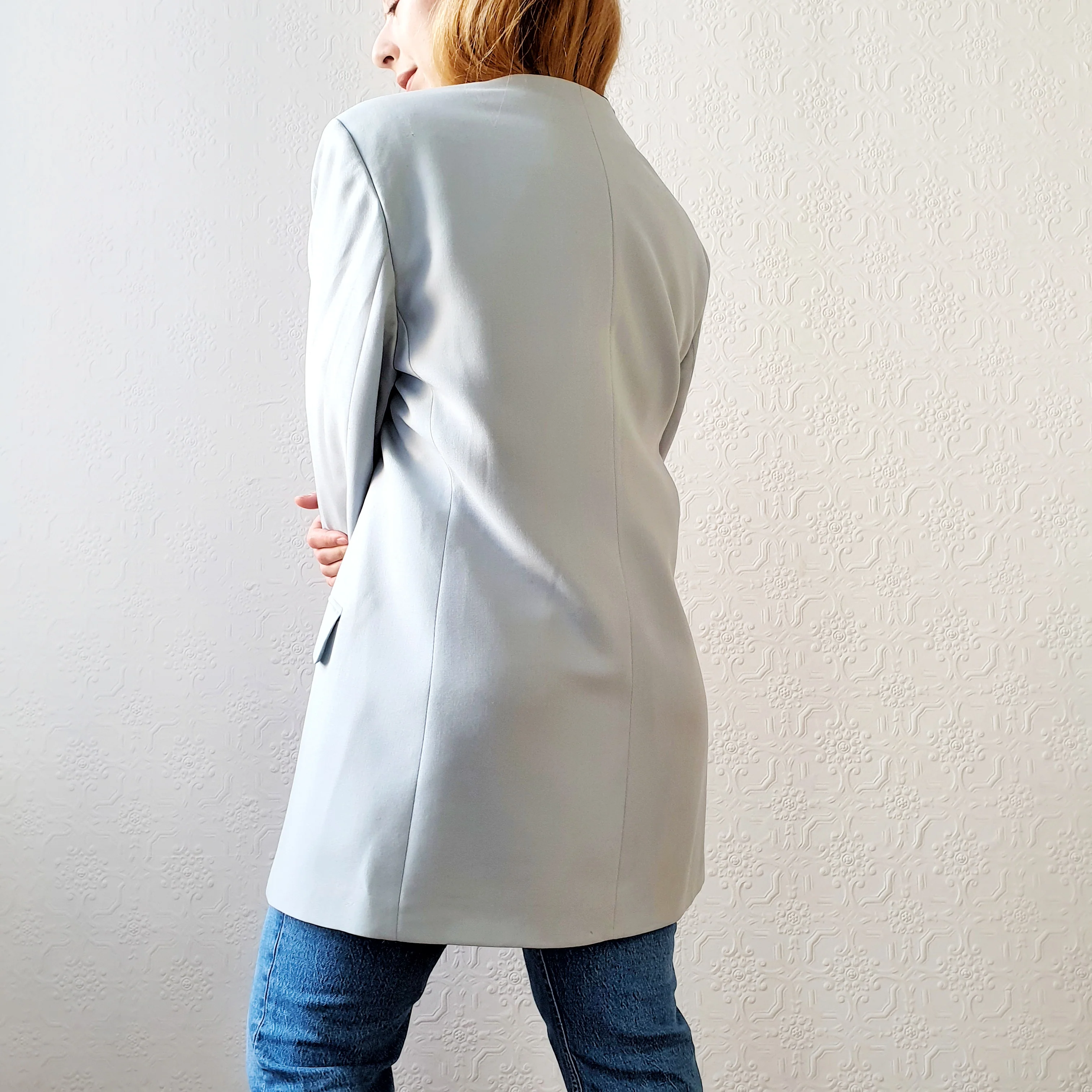 St Michael Baby Blue Wool Blazer - M/L - Image 6