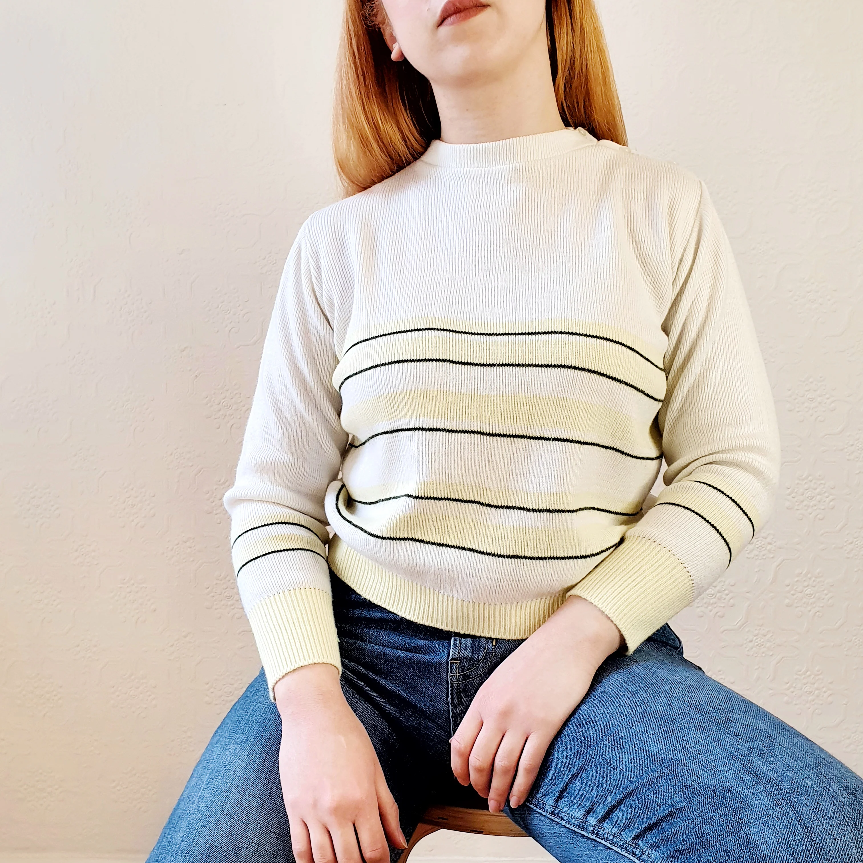 Striped 70s Jumper - M - Image 2