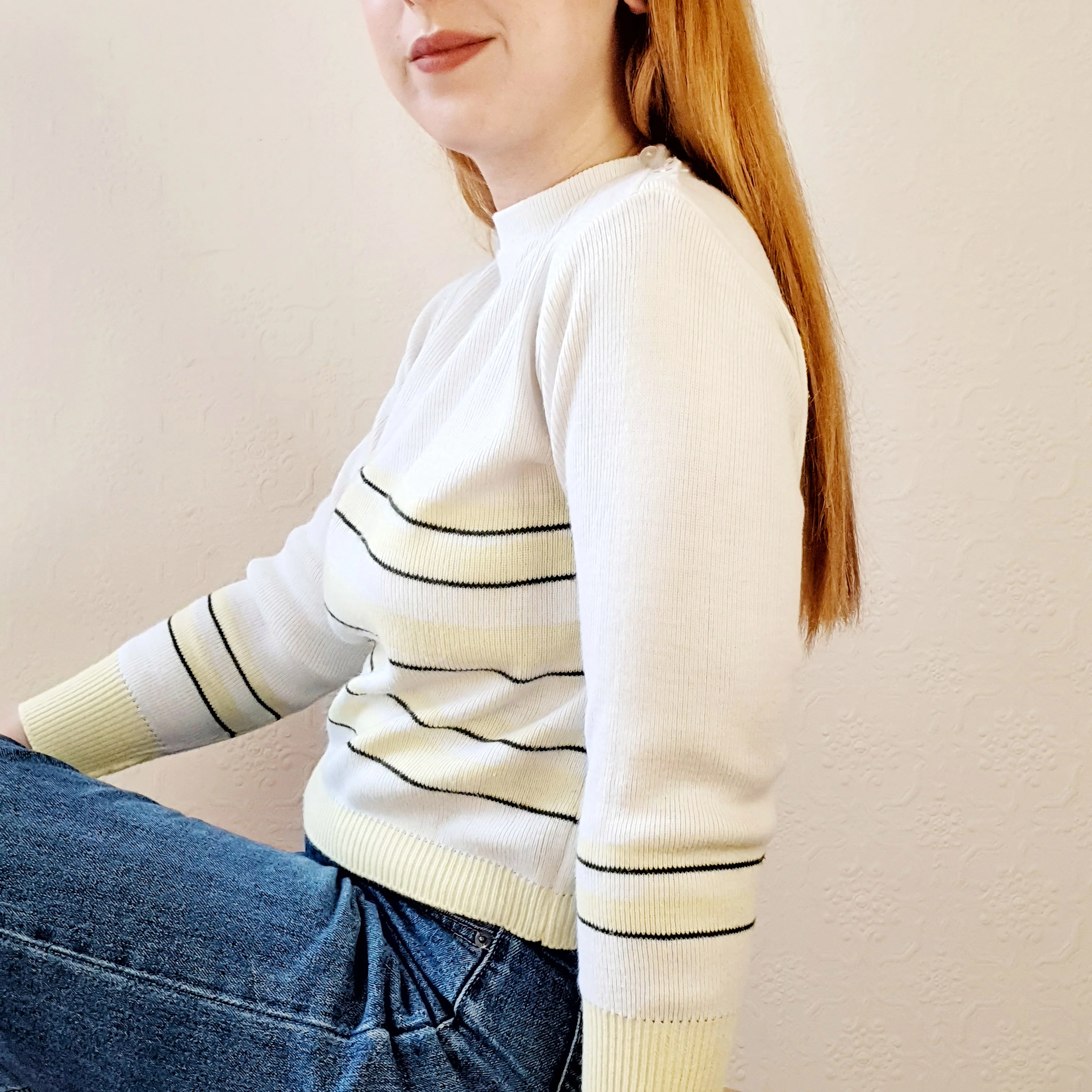 Striped 70s Jumper - M - Image 3