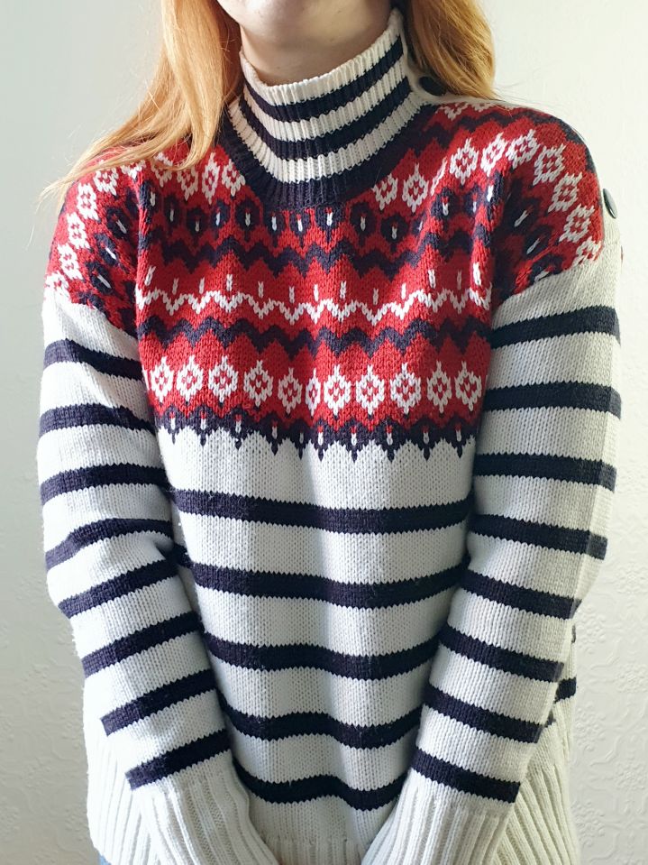 Striped Fairisle Style Jumper - M/L - Image 6