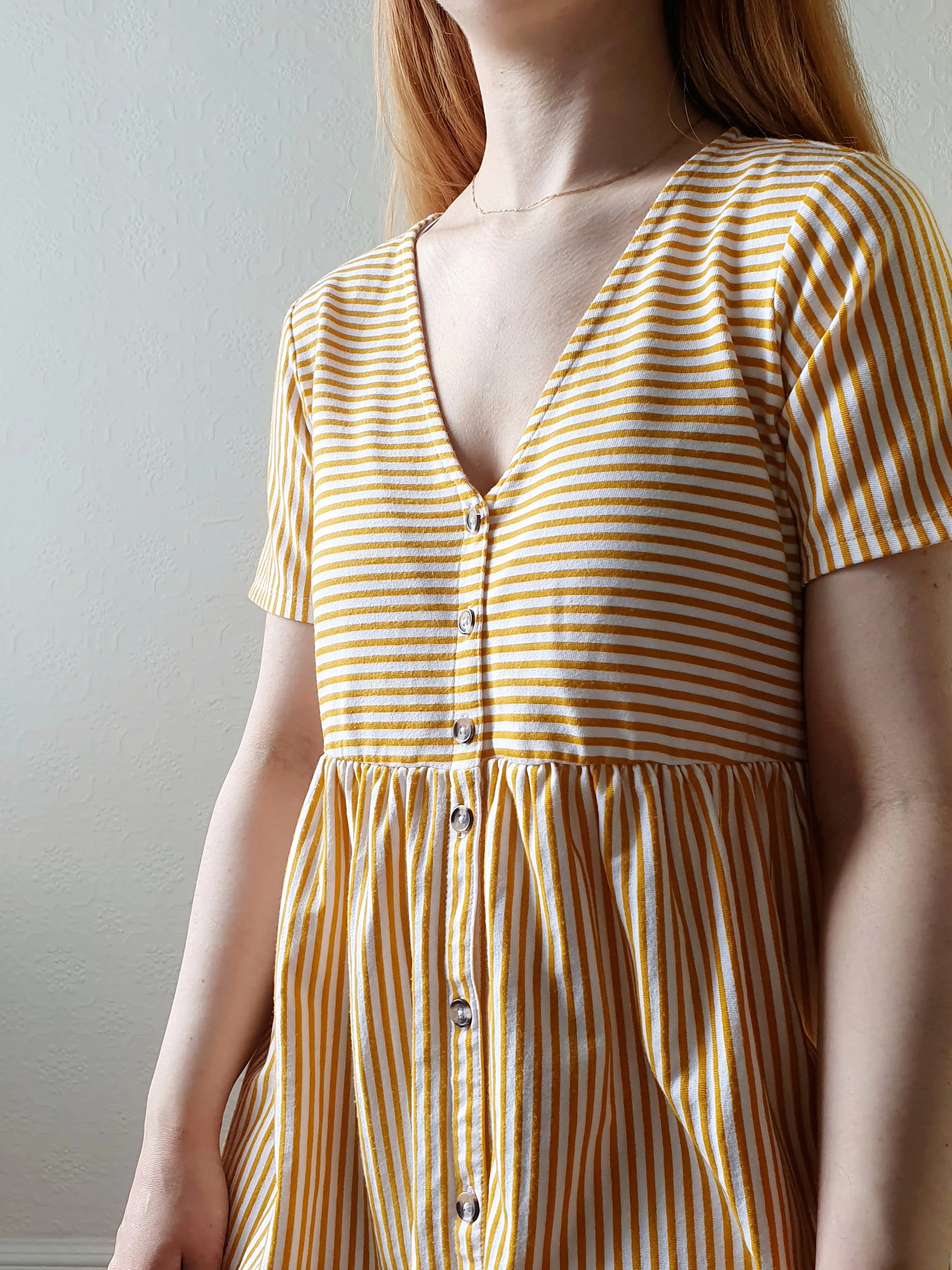 Striped Summer V-Neck Dress - S/M - Image 3