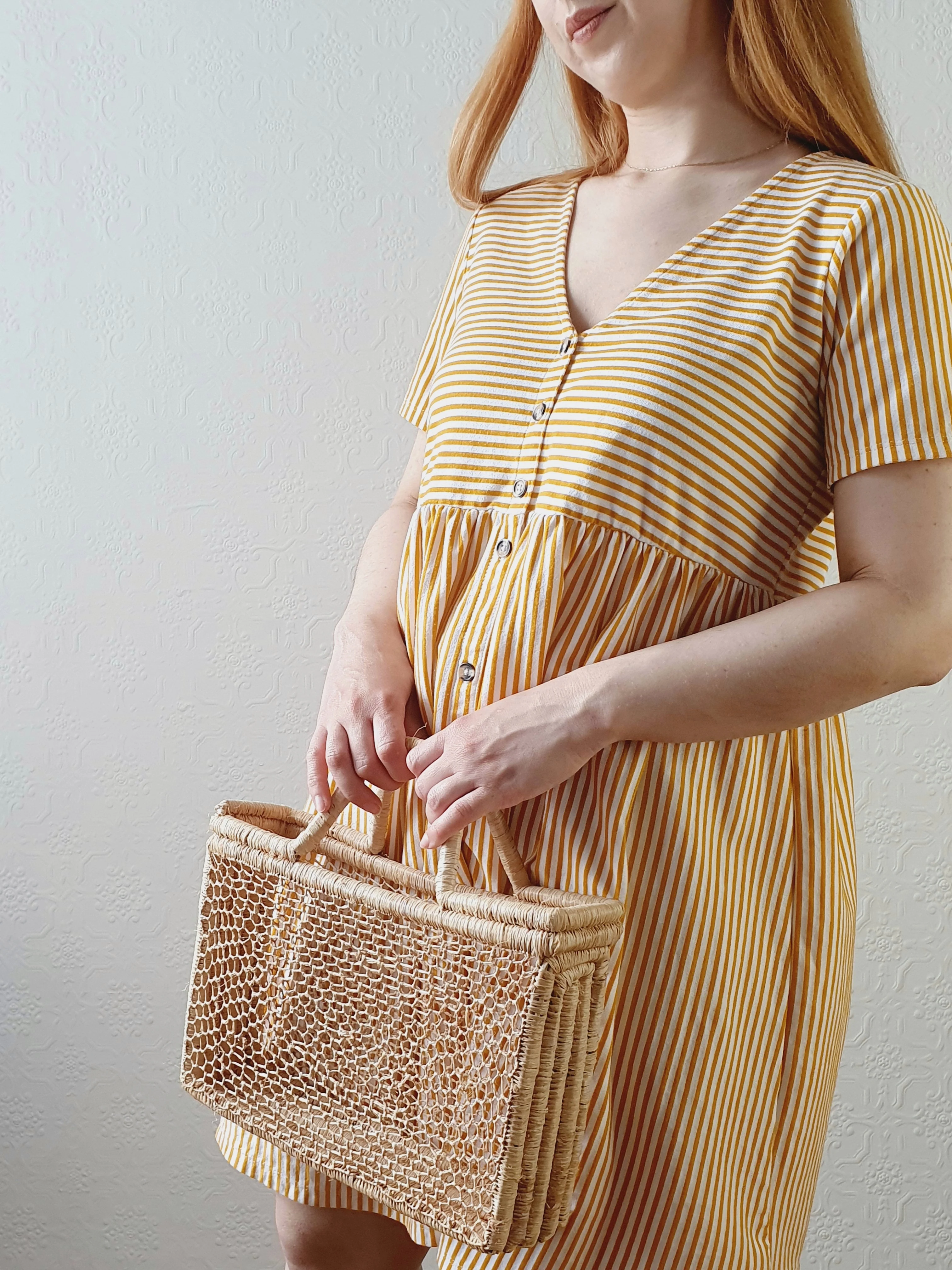 Striped Summer V-Neck Dress - S/M - Image 4