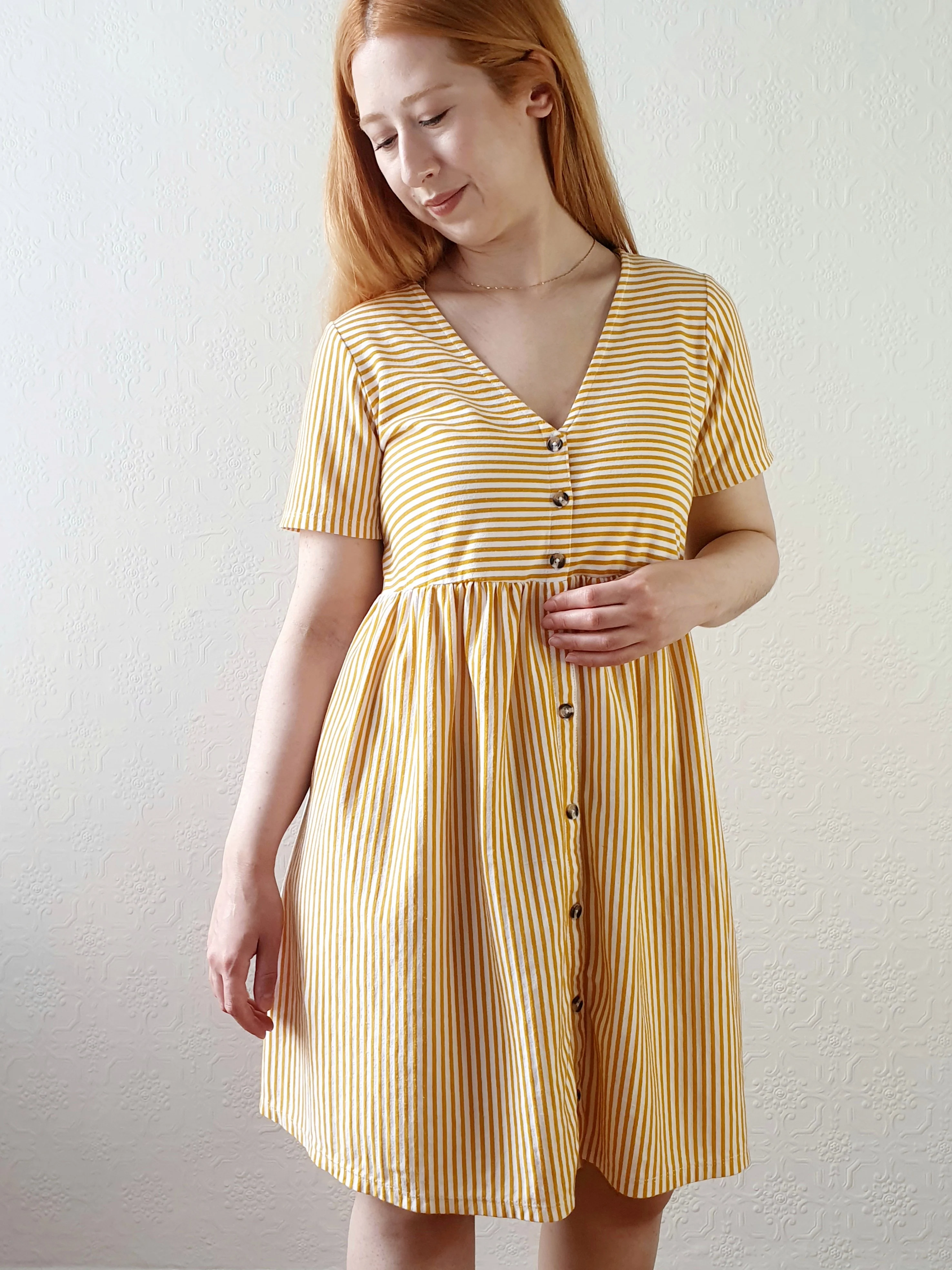 Striped Summer V-Neck Dress - S/M - Image 5