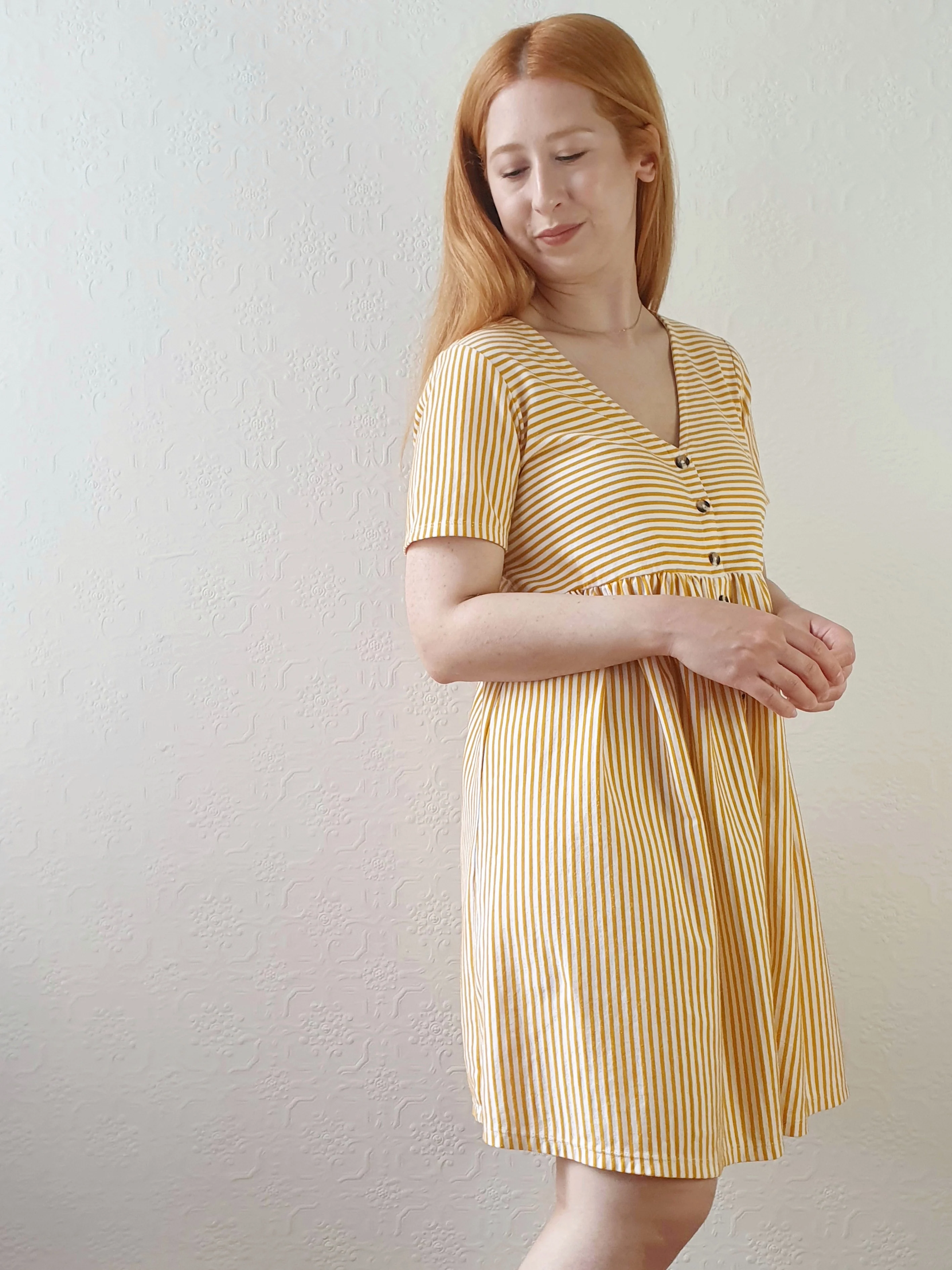Striped Summer V-Neck Dress - S/M - Image 6