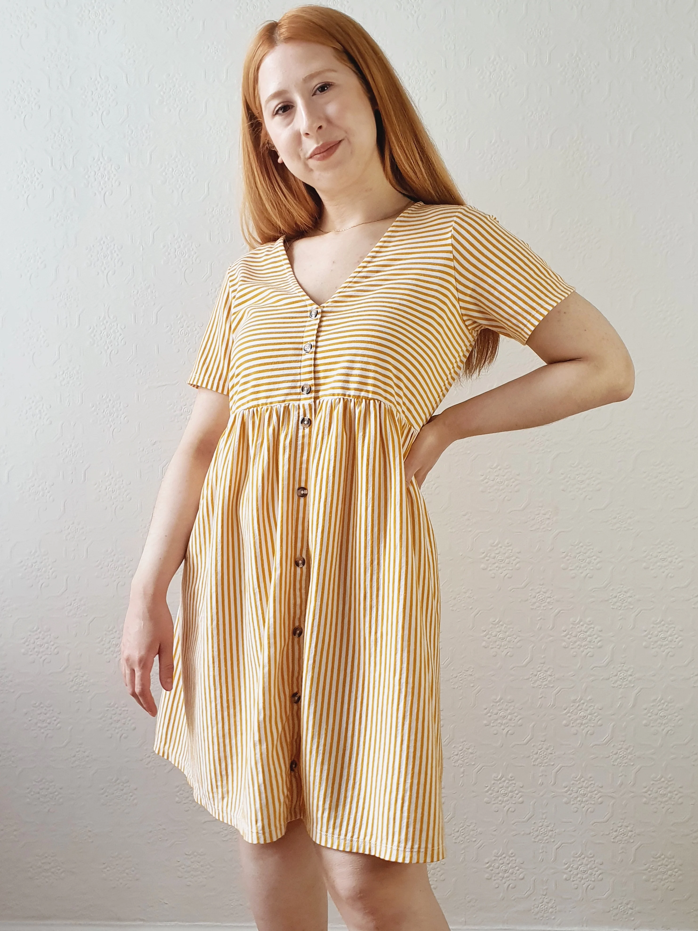 Striped Summer V-Neck Dress - S/M - Image 7