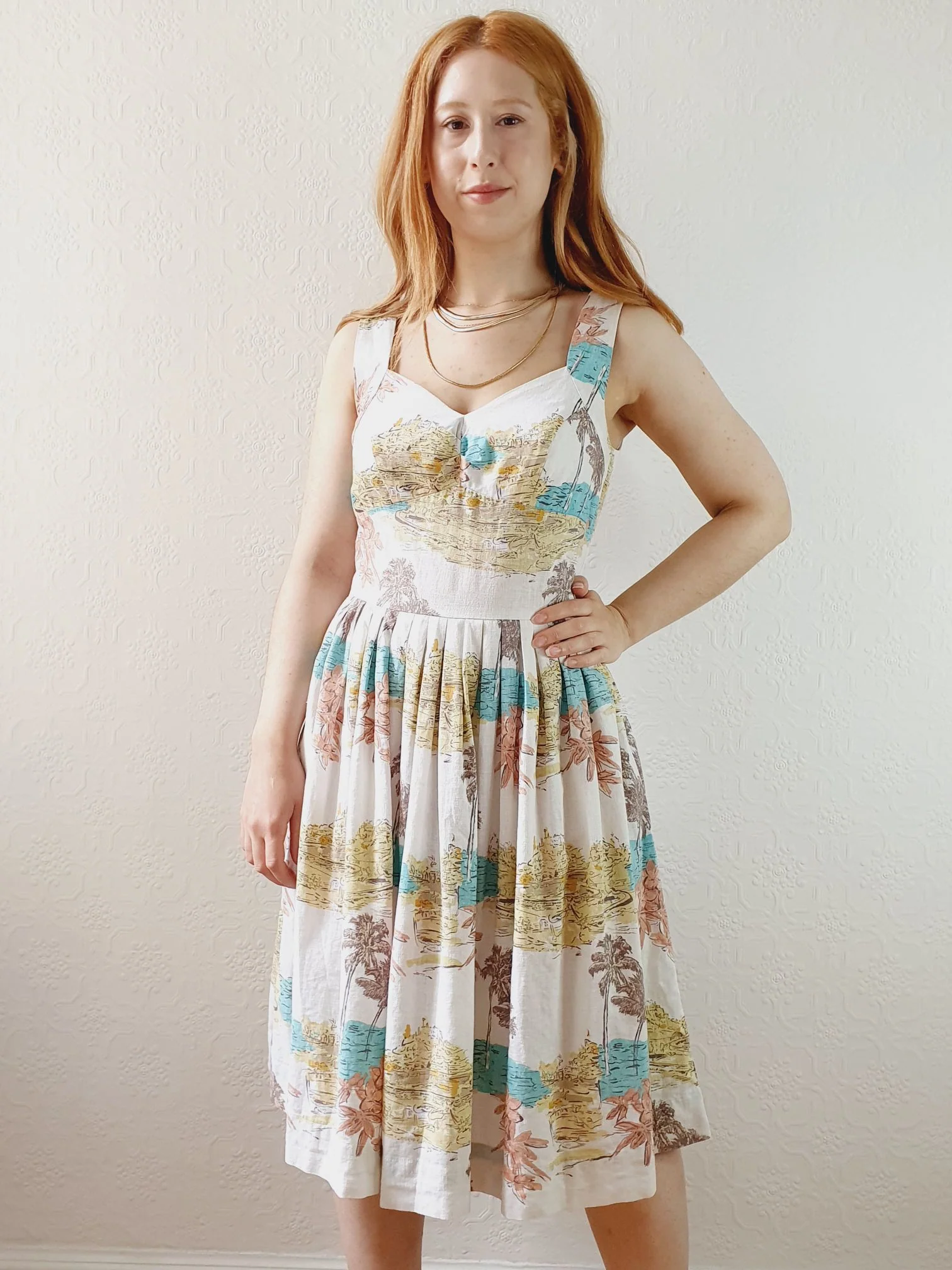 Sweetheart Linen Blend Sundress - S