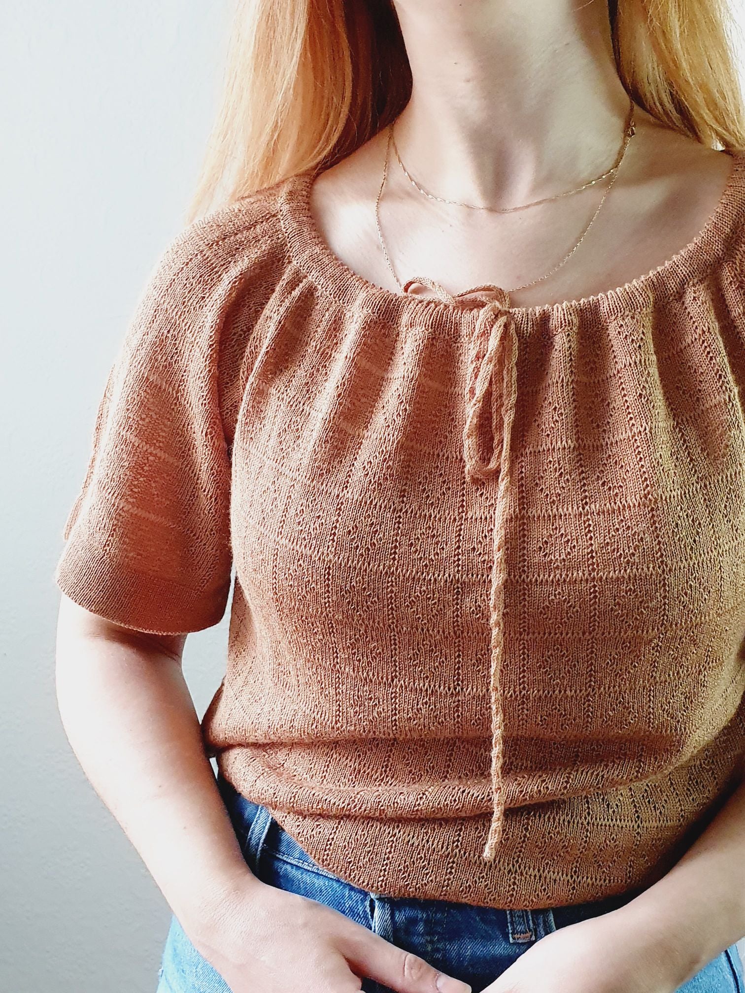 Tan Drawstring Vintage Jumper - S - Image 4