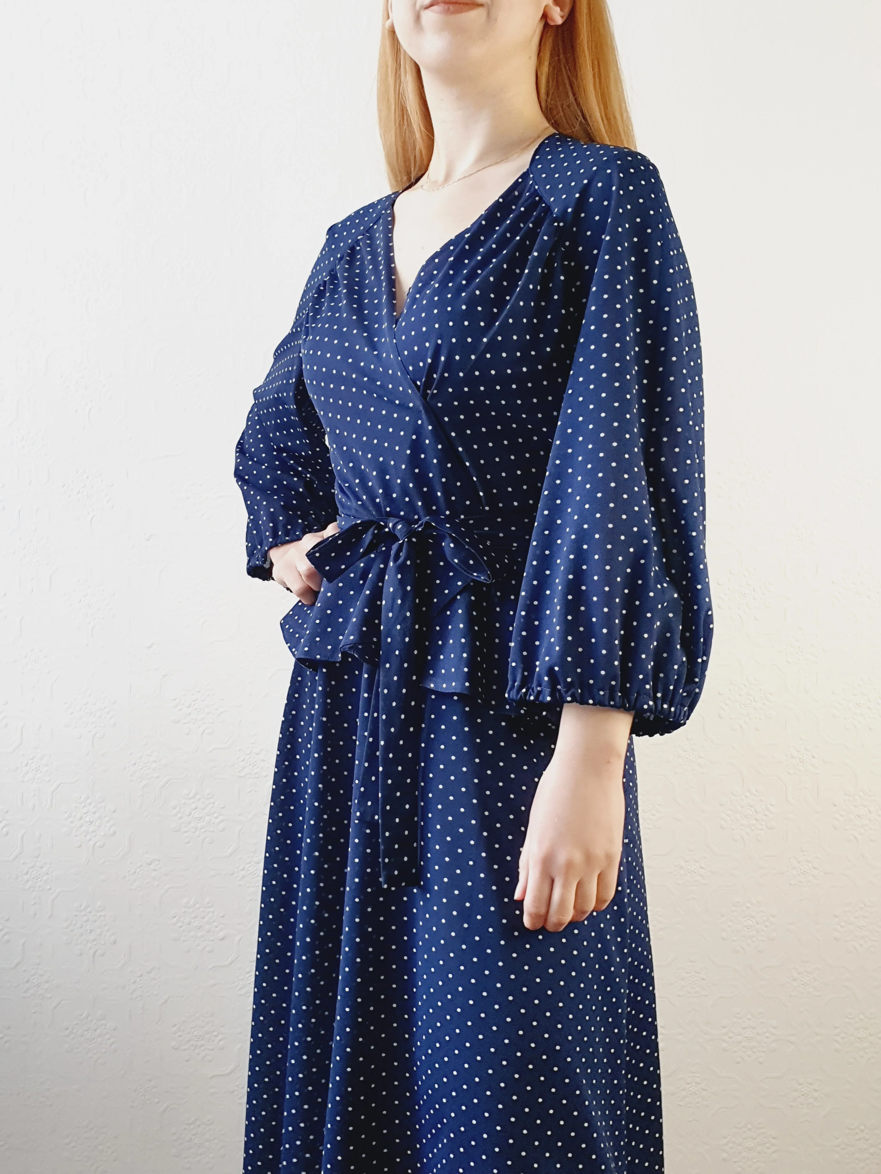 Vintage 1980s Polka Dot Dress - M - Image 2