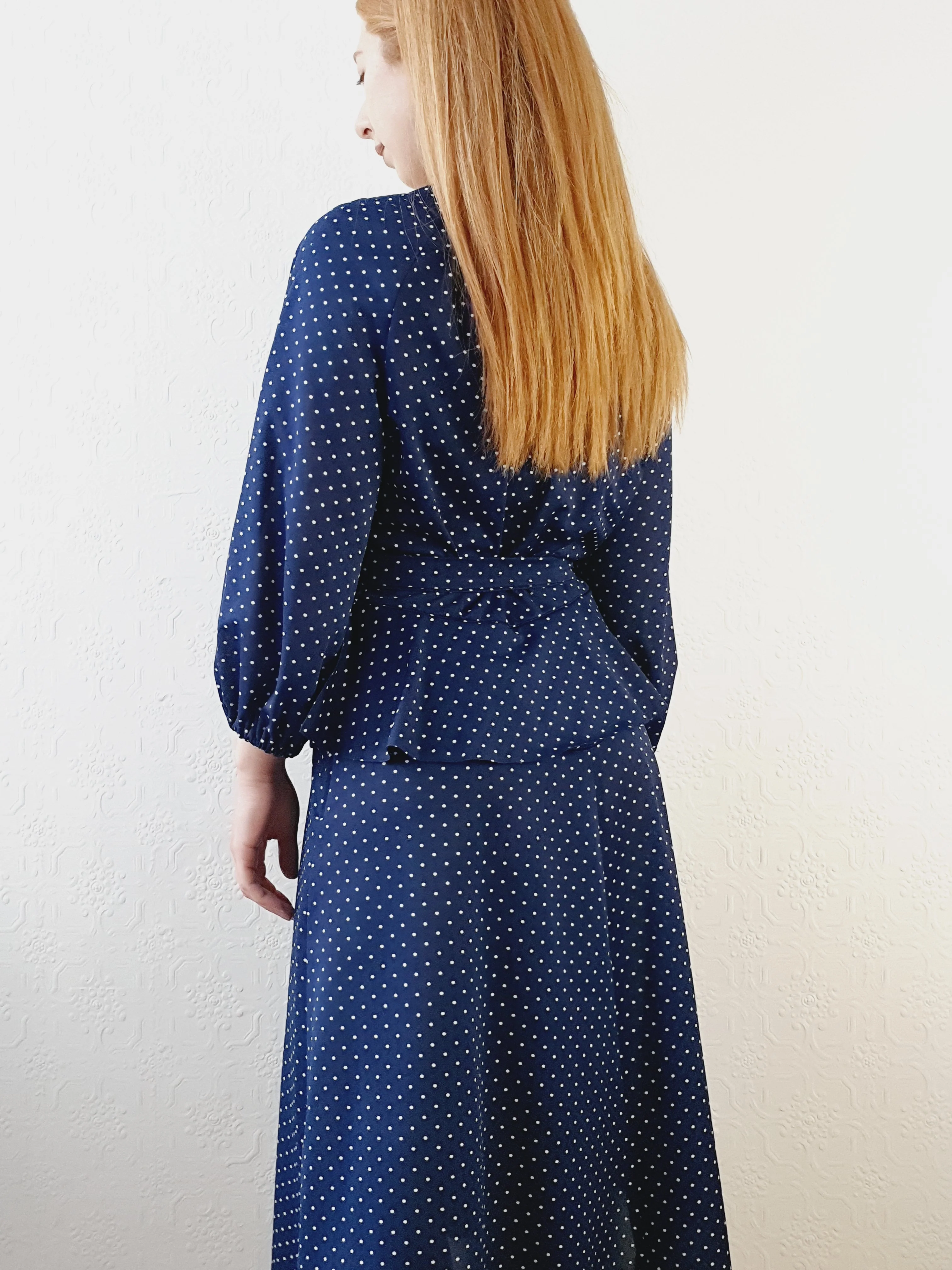 Vintage 1980s Polka Dot Dress - M - Image 5