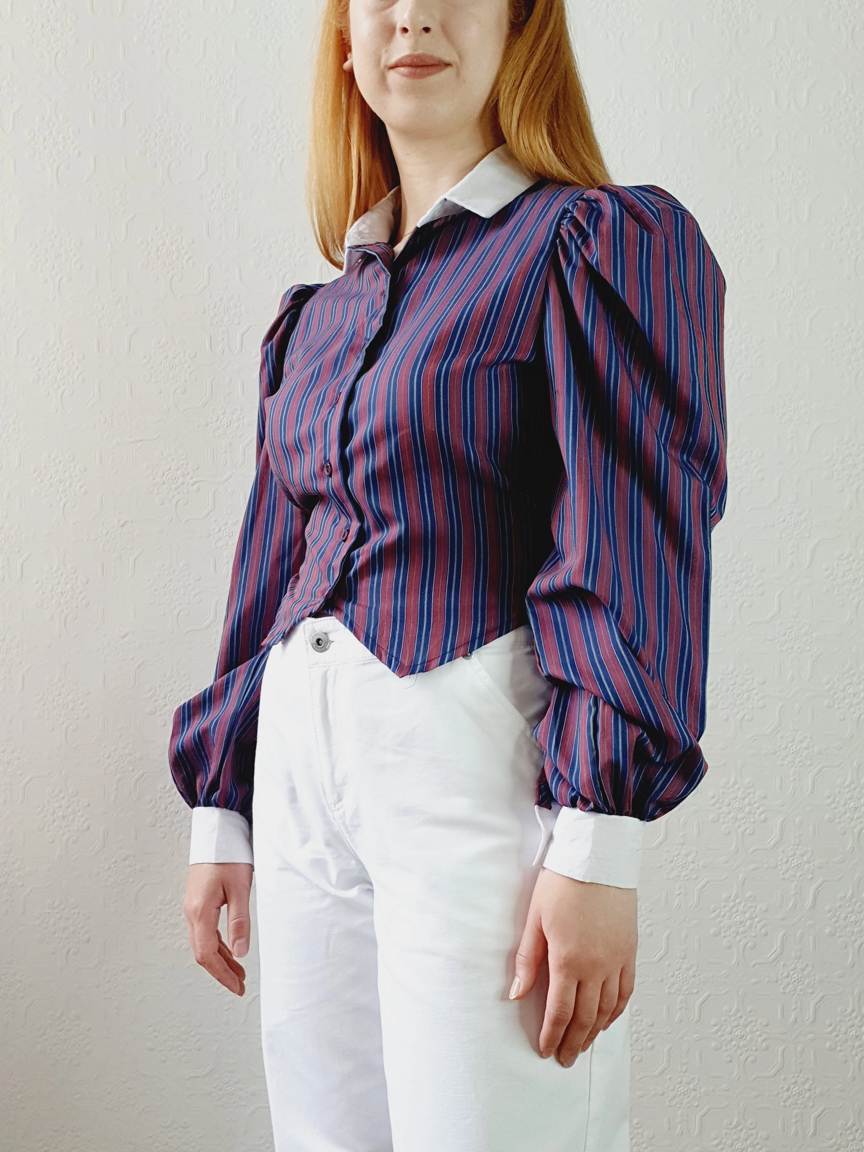 Vintage 1980s Victorian Style Blouse • XS-M - Image 3