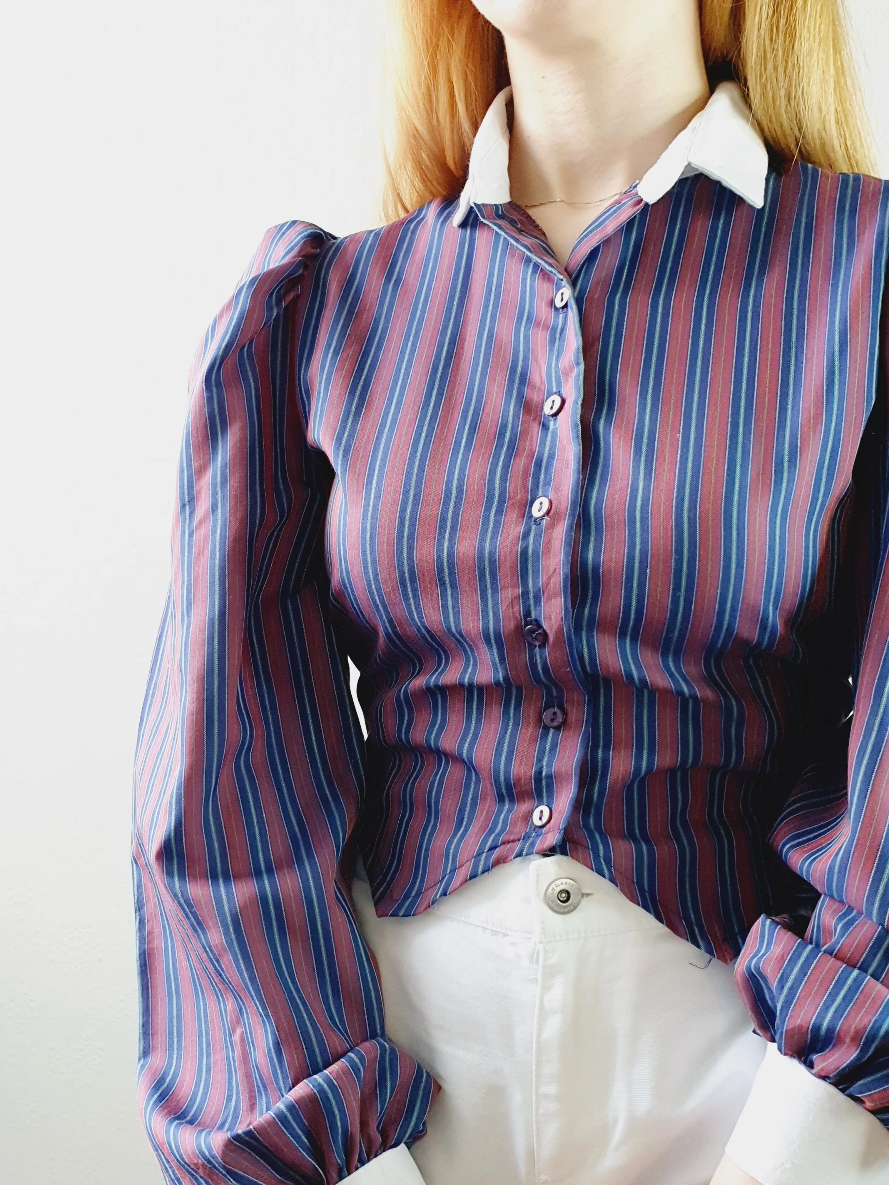 Vintage 1980s Victorian Style Blouse • XS-M - Image 7