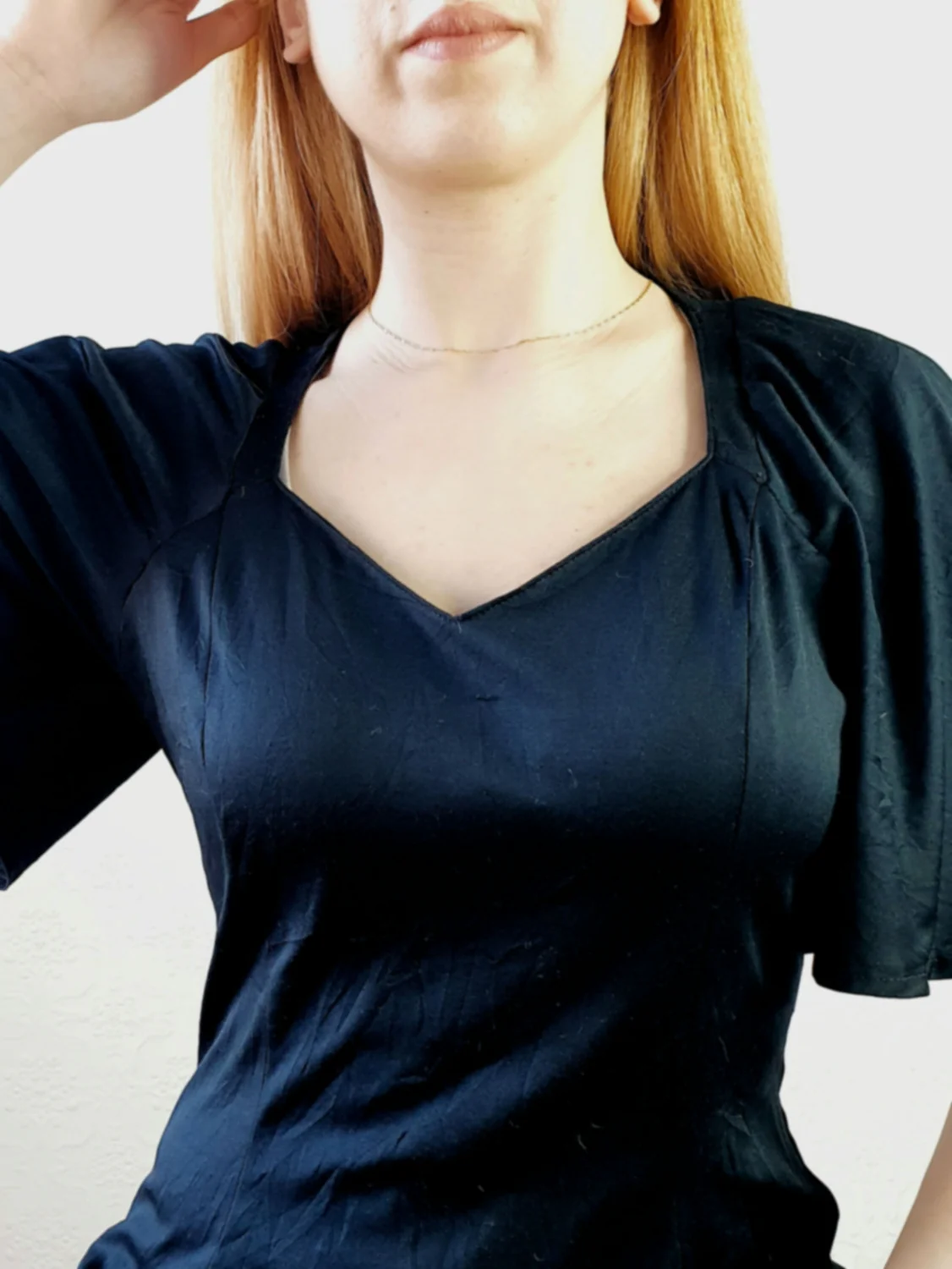 Vintage 70s Angel Sleeve Black Dress - S/M - Image 6
