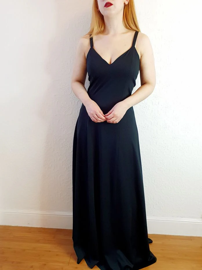 Vintage 70s Black Maxi Dress - M