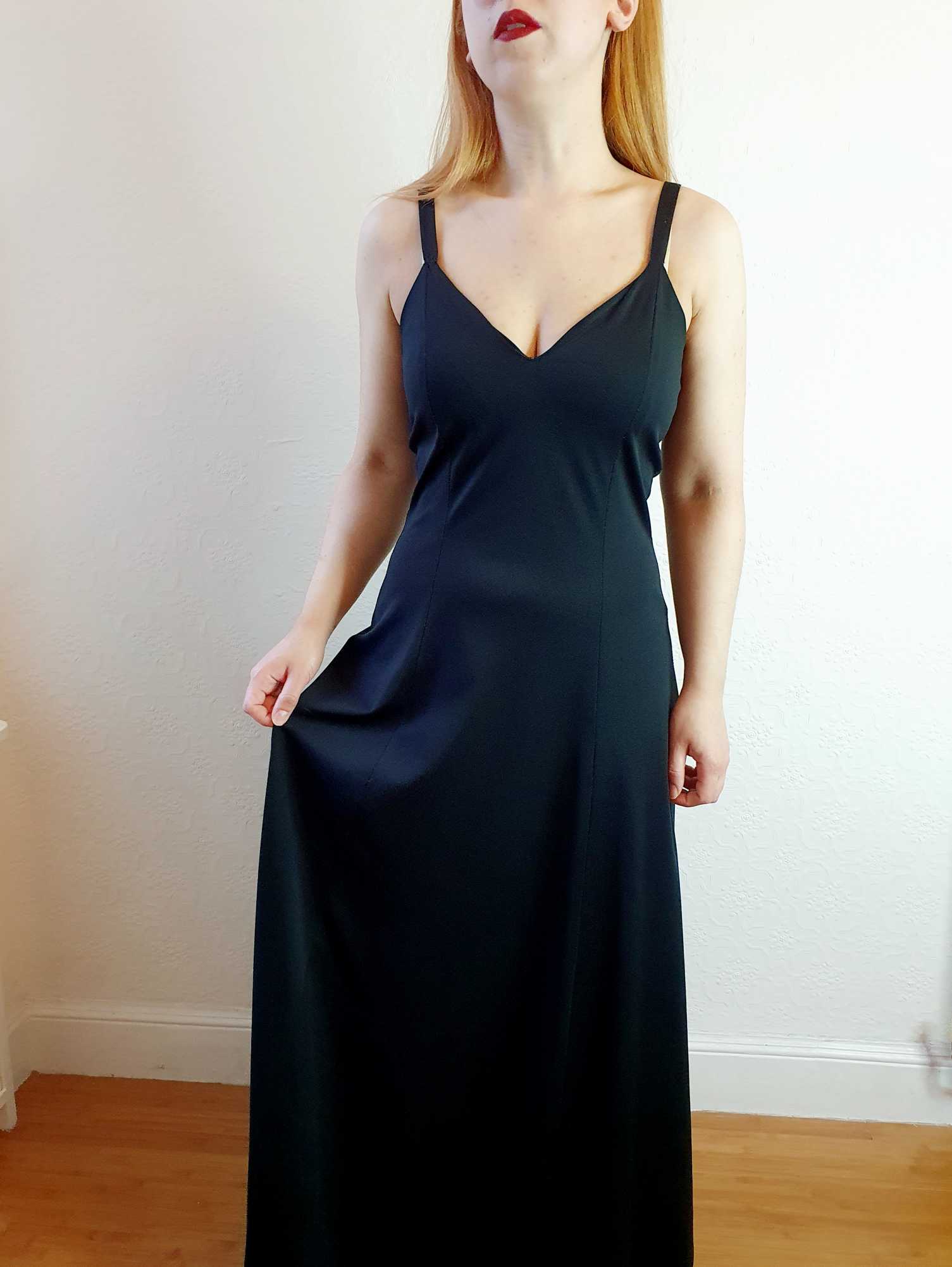 Vintage 70s Black Maxi Dress - M - Image 2