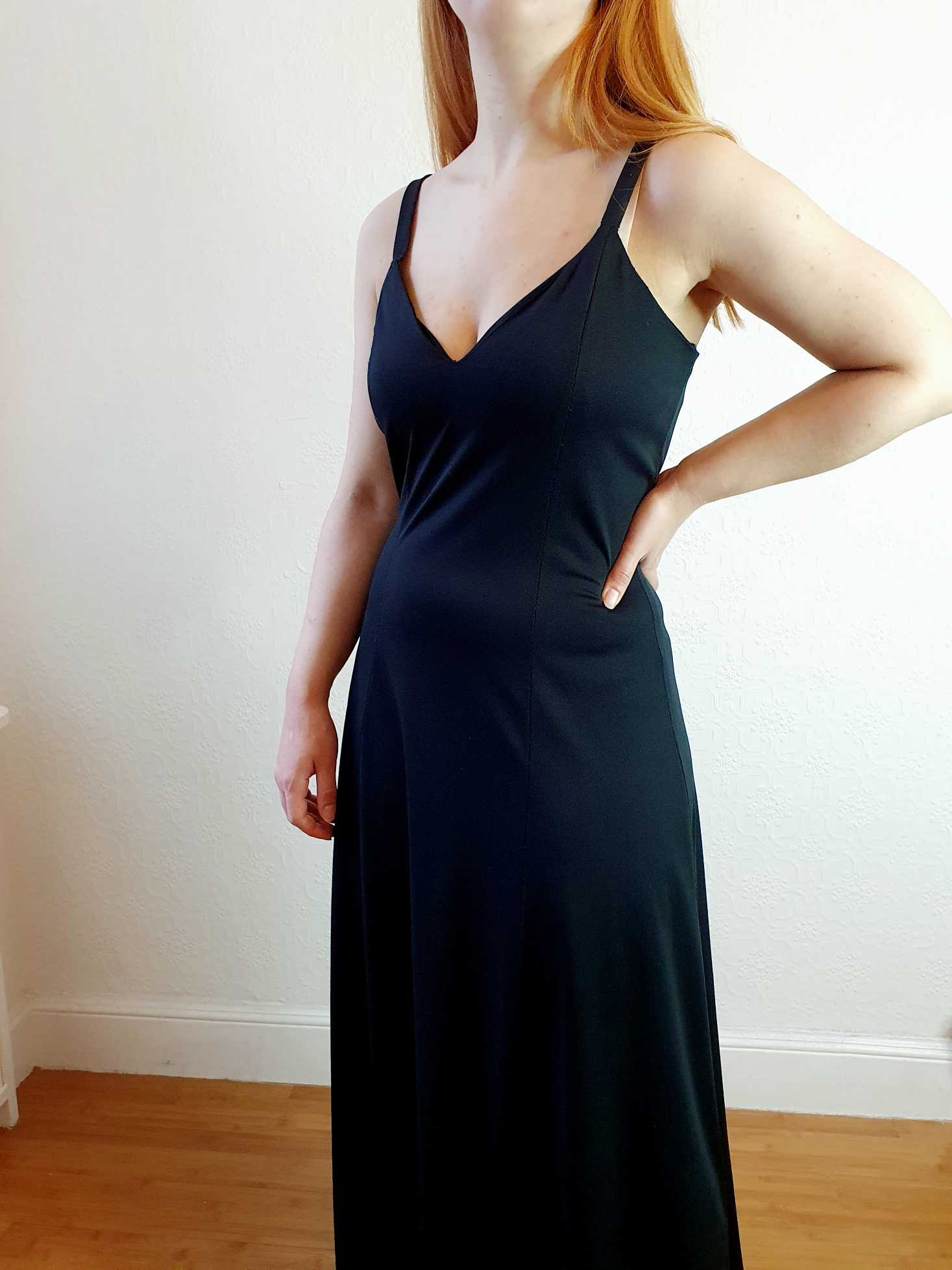 Vintage 70s Black Maxi Dress - M - Image 7