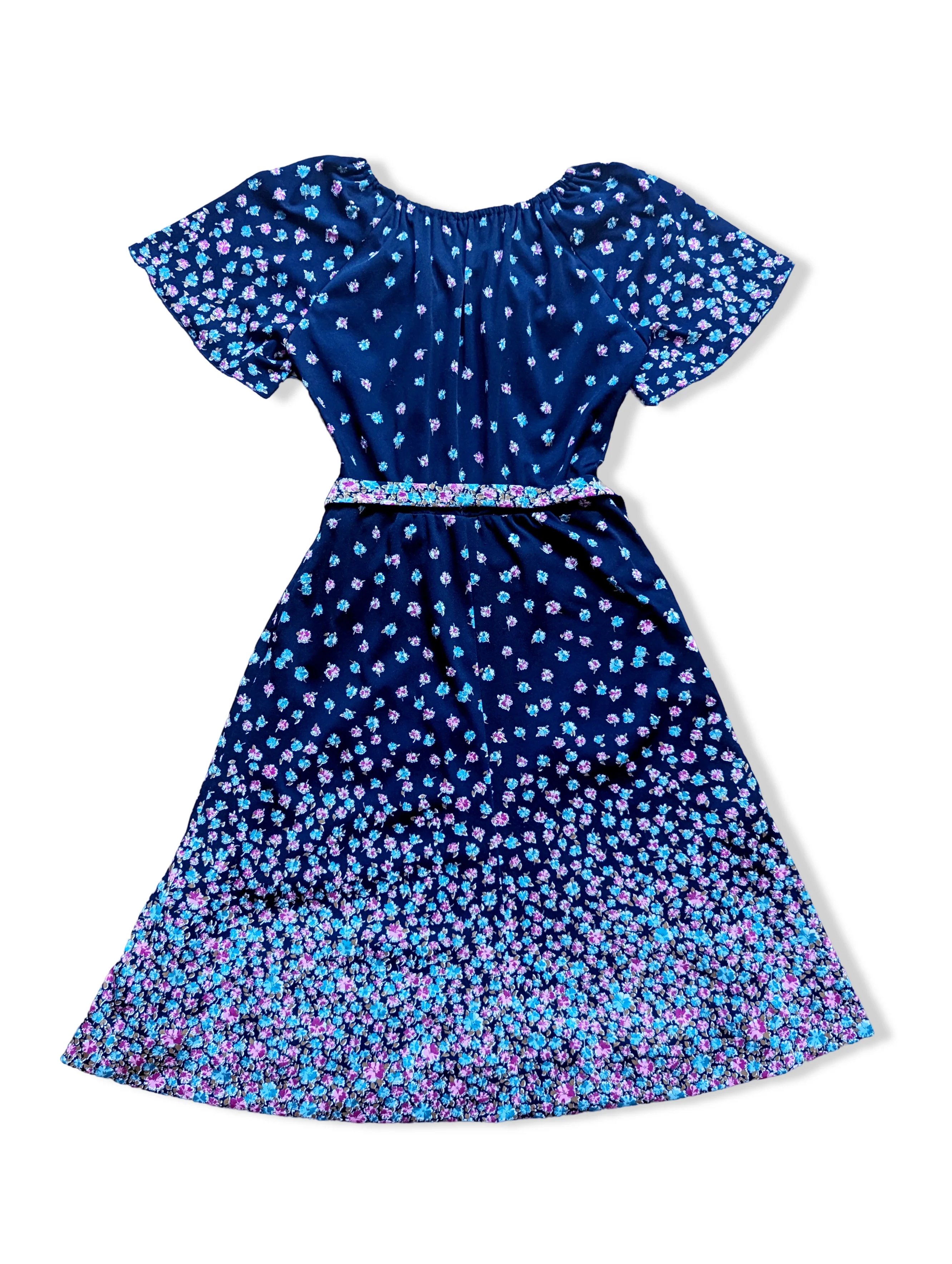 Vintage 70s Blue Floral Print Dress - XS/S - Image 5
