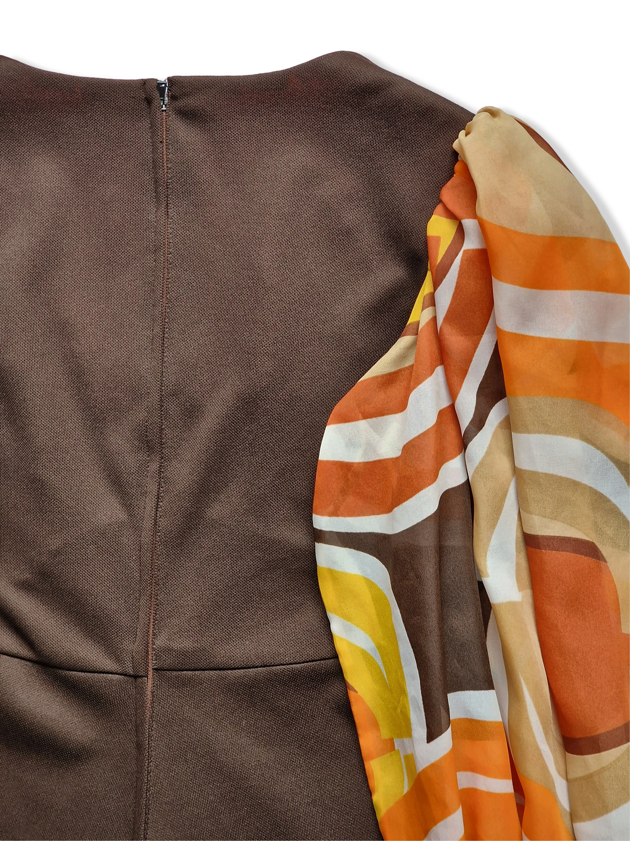 Vintage 70s Brown Maxi Dress - XS - Image 5