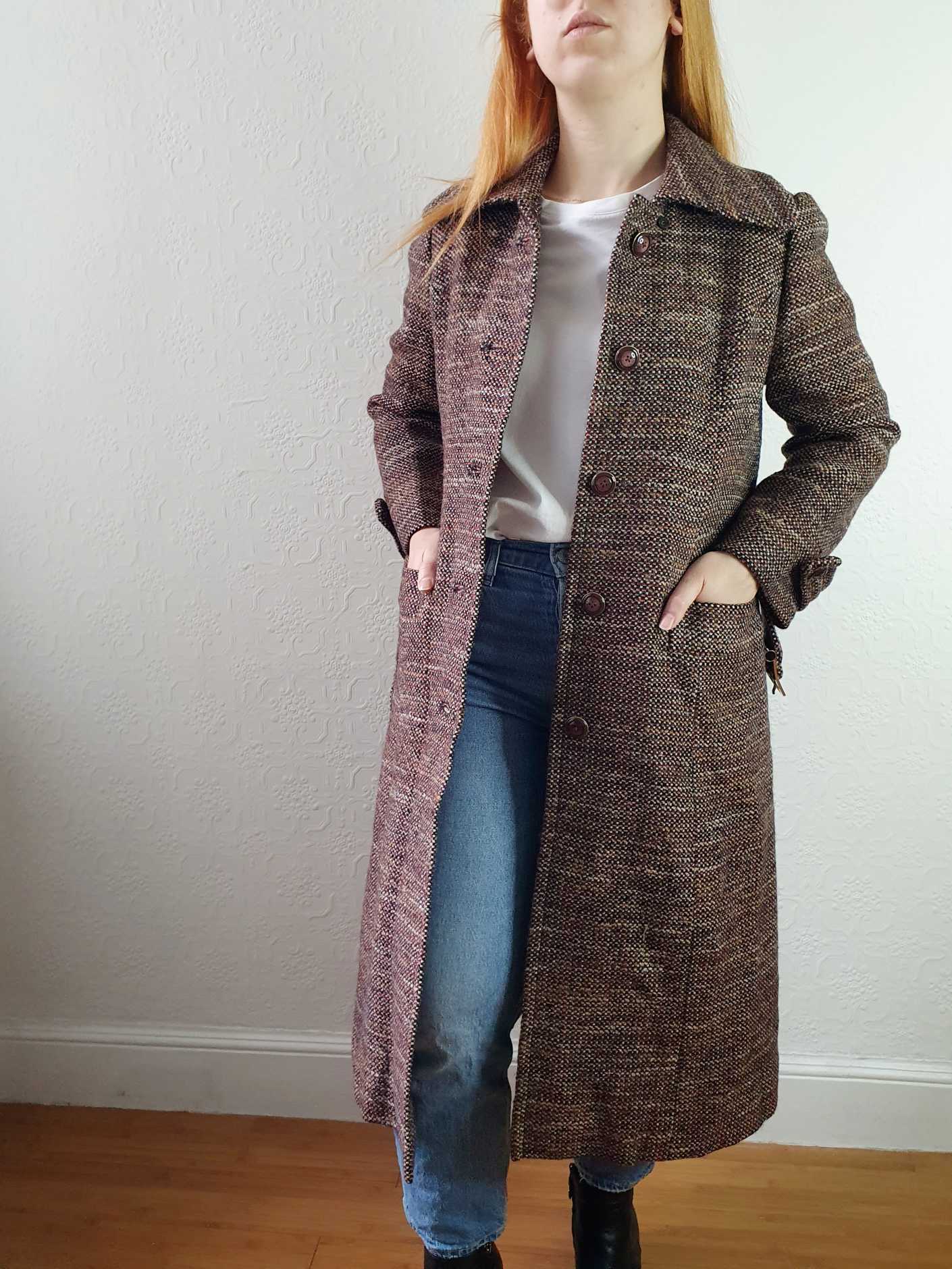 Vintage 70s Brown Wool Coat - XS/S