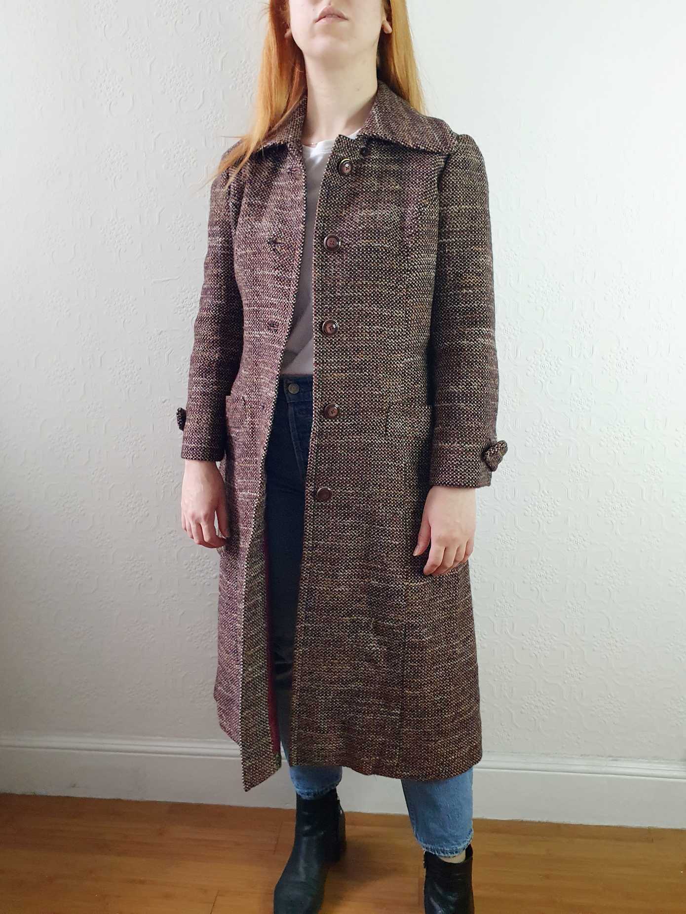 Vintage 70s Brown Wool Coat - XS/S - Image 2