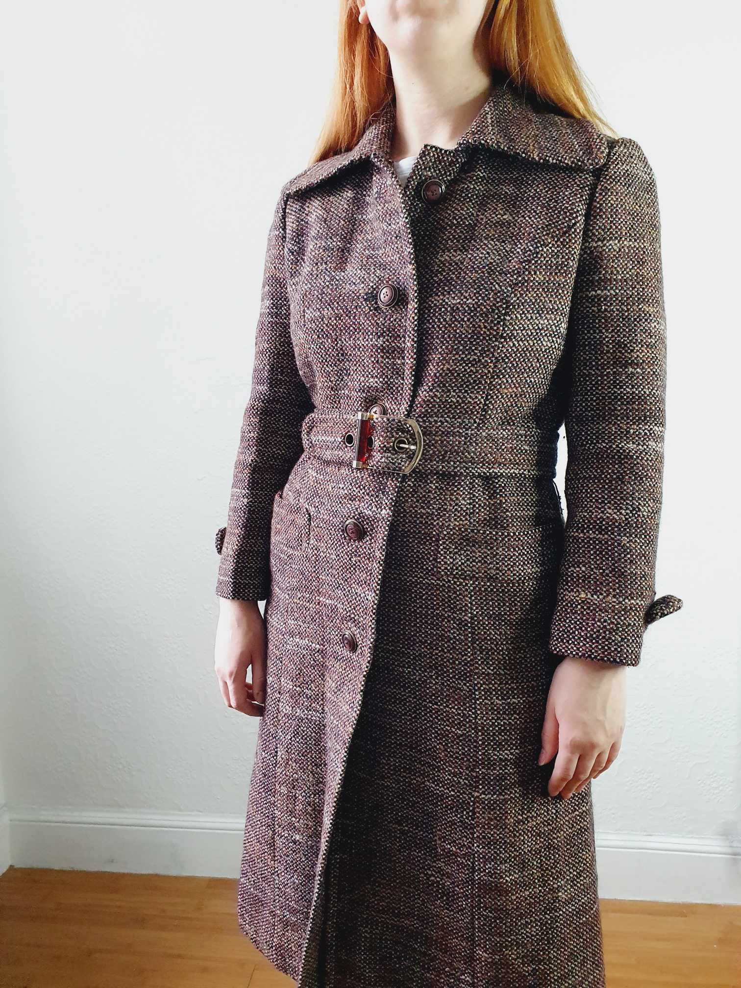 Vintage 70s Brown Wool Coat - XS/S - Image 3
