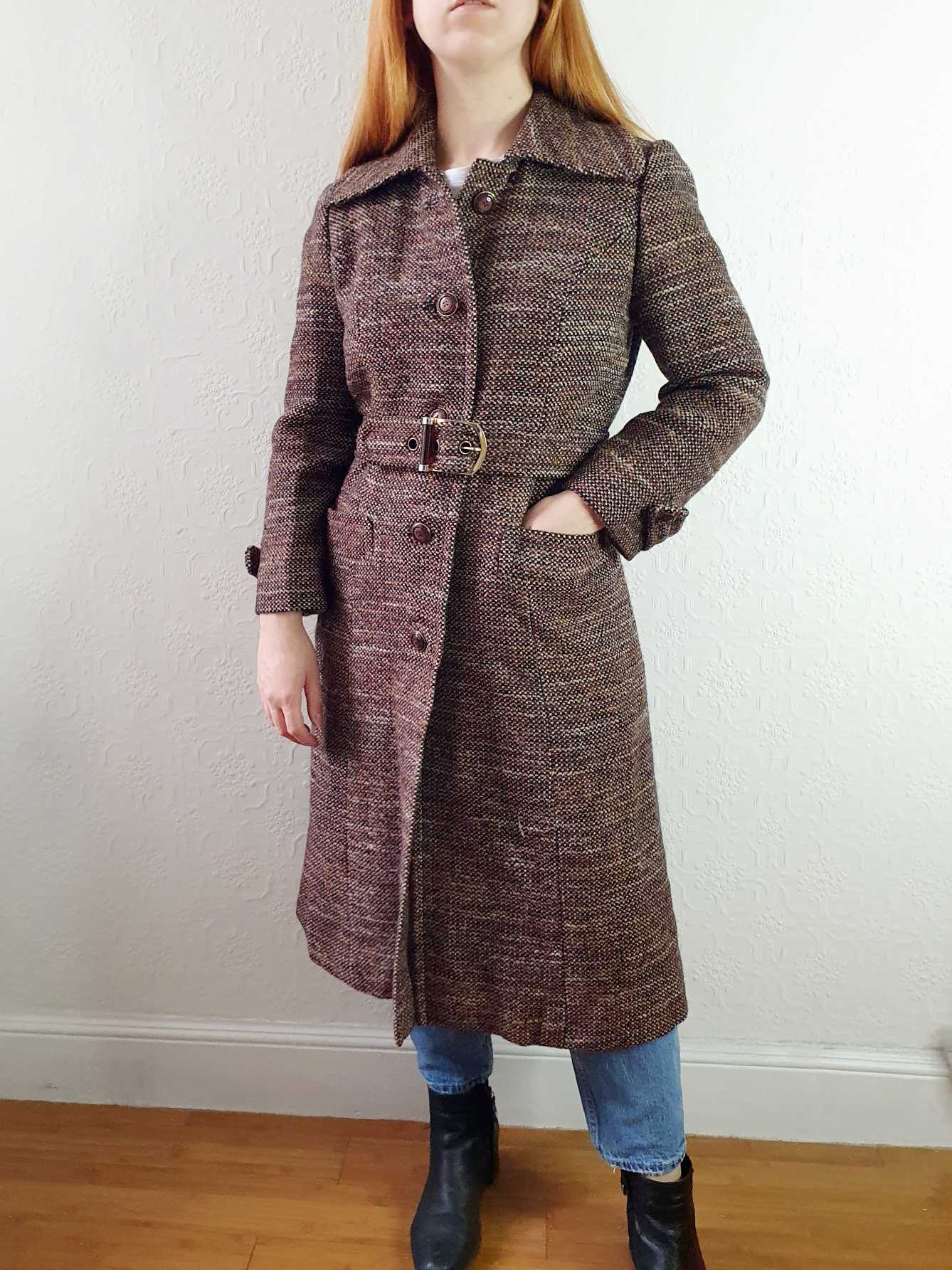 Vintage 70s Brown Wool Coat - XS/S - Image 4