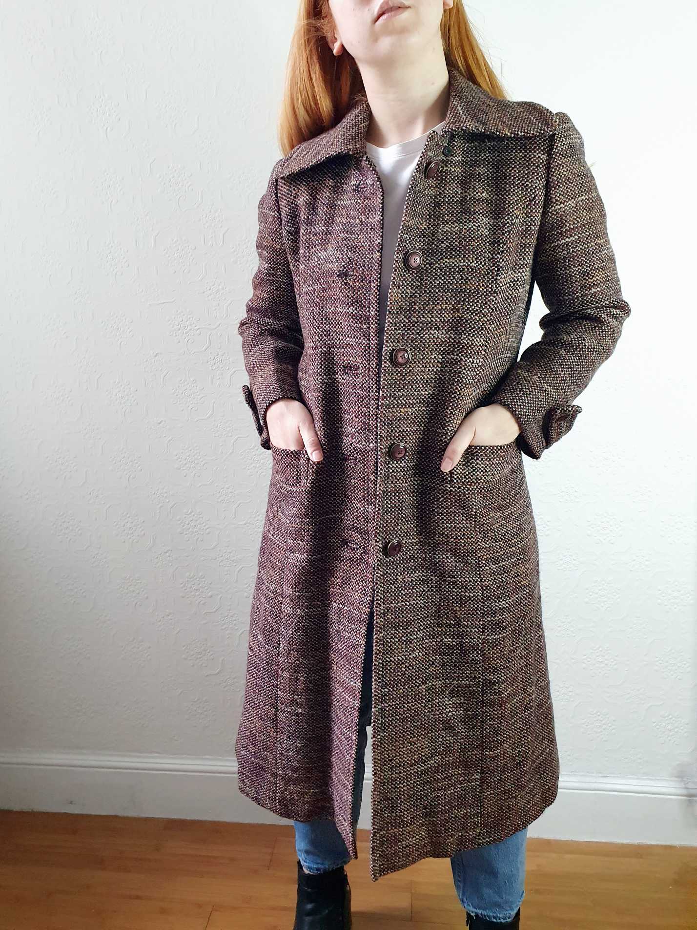 Vintage 70s Brown Wool Coat - XS/S - Image 5