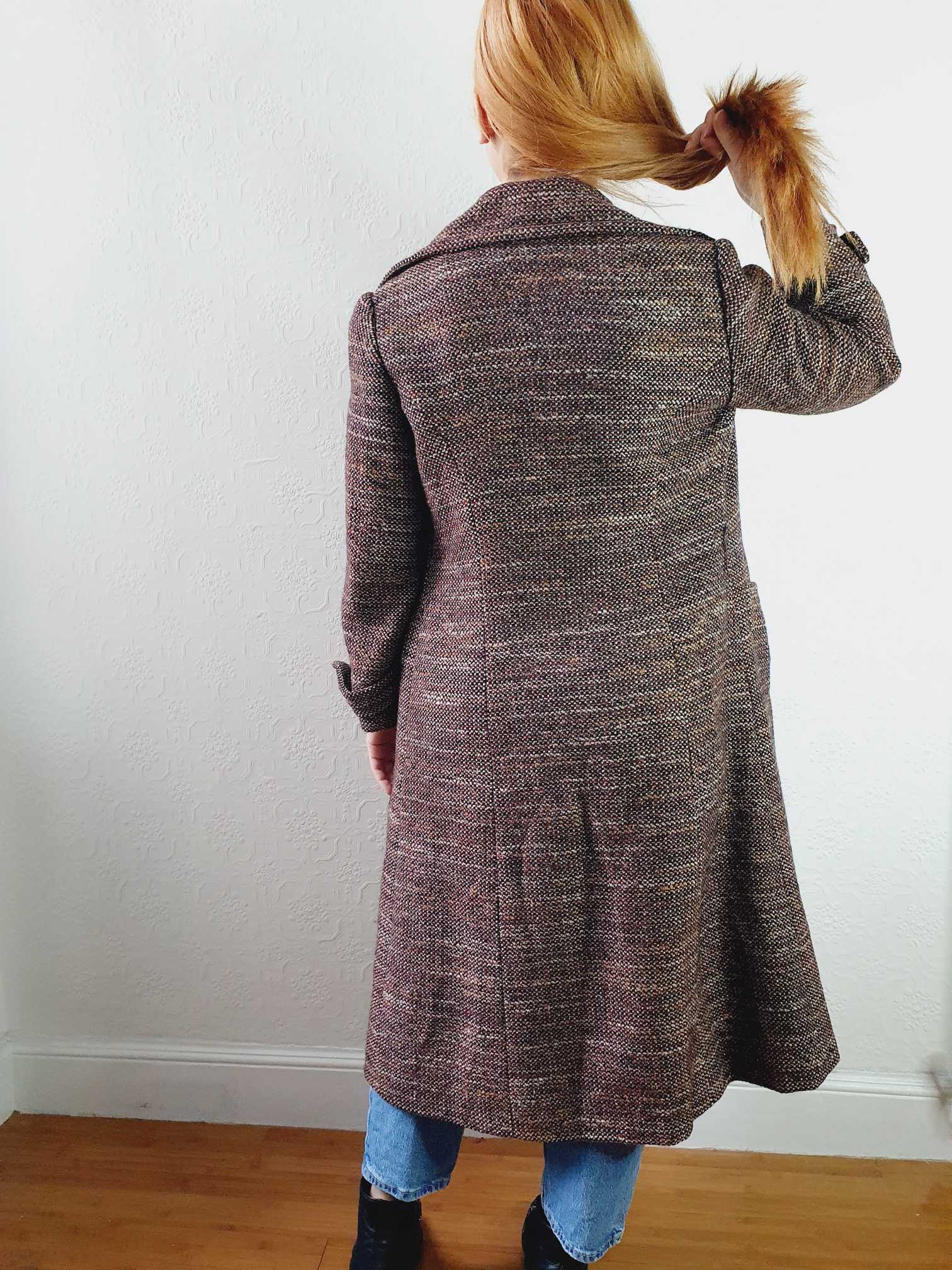 Vintage 70s Brown Wool Coat - XS/S - Image 7