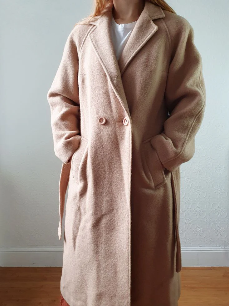 Vintage 70s Camel Beige Pure Wool Long Trench Coat with Belt - S/M - Image 12