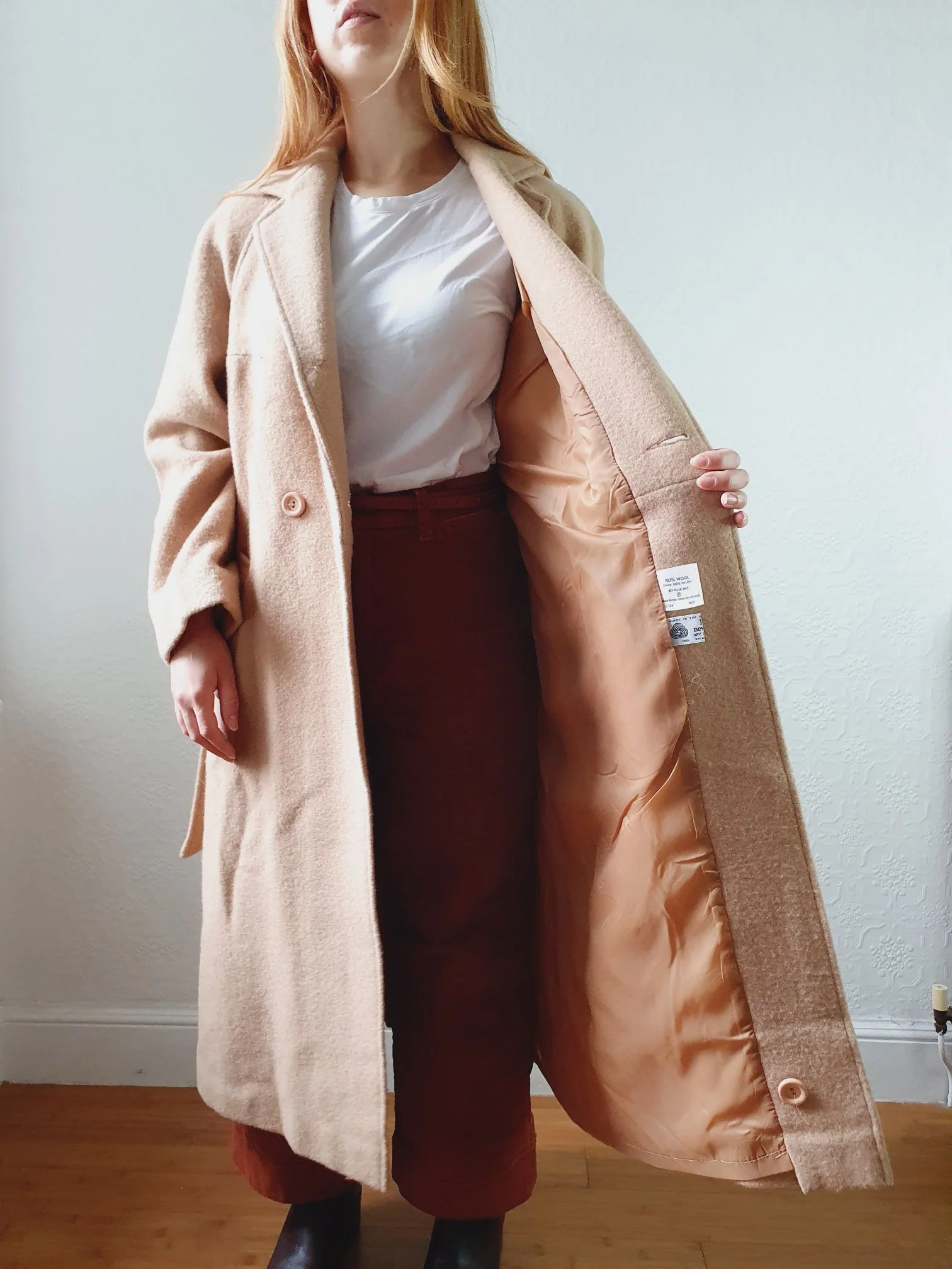 Vintage 70s Camel Beige Pure Wool Long Trench Coat with Belt - S/M - Image 13