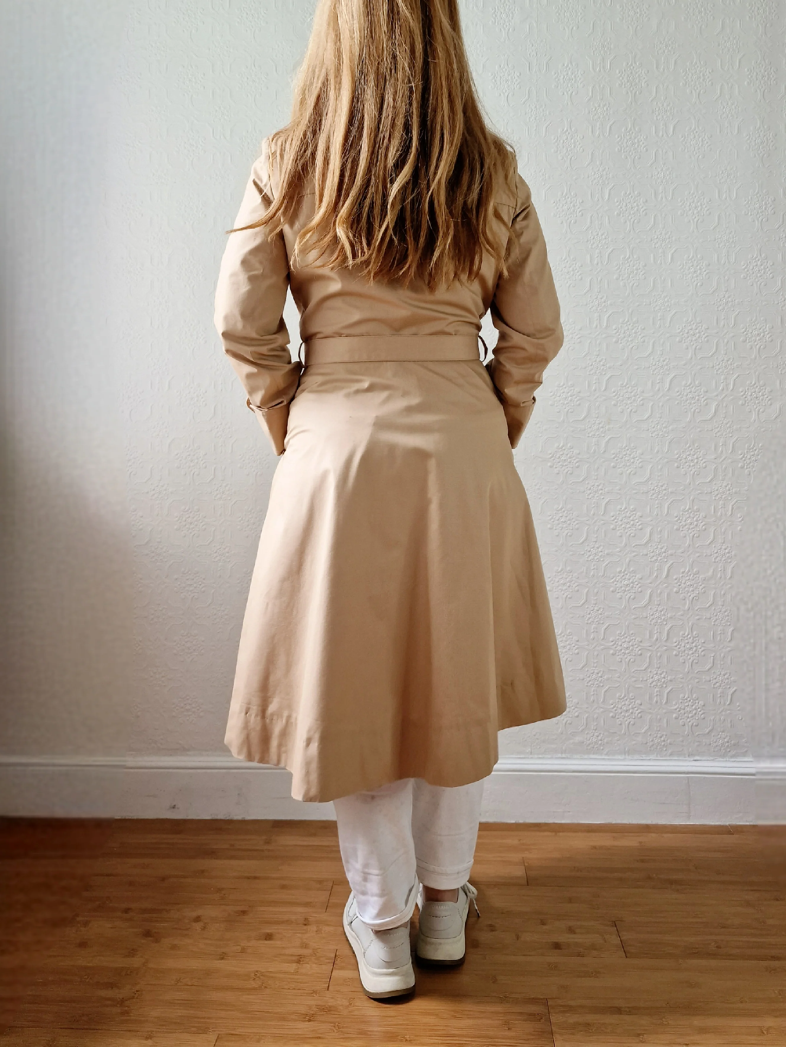 Vintage 70s Camel Single Breasted A-Line Trench Coat - XS - Image 7